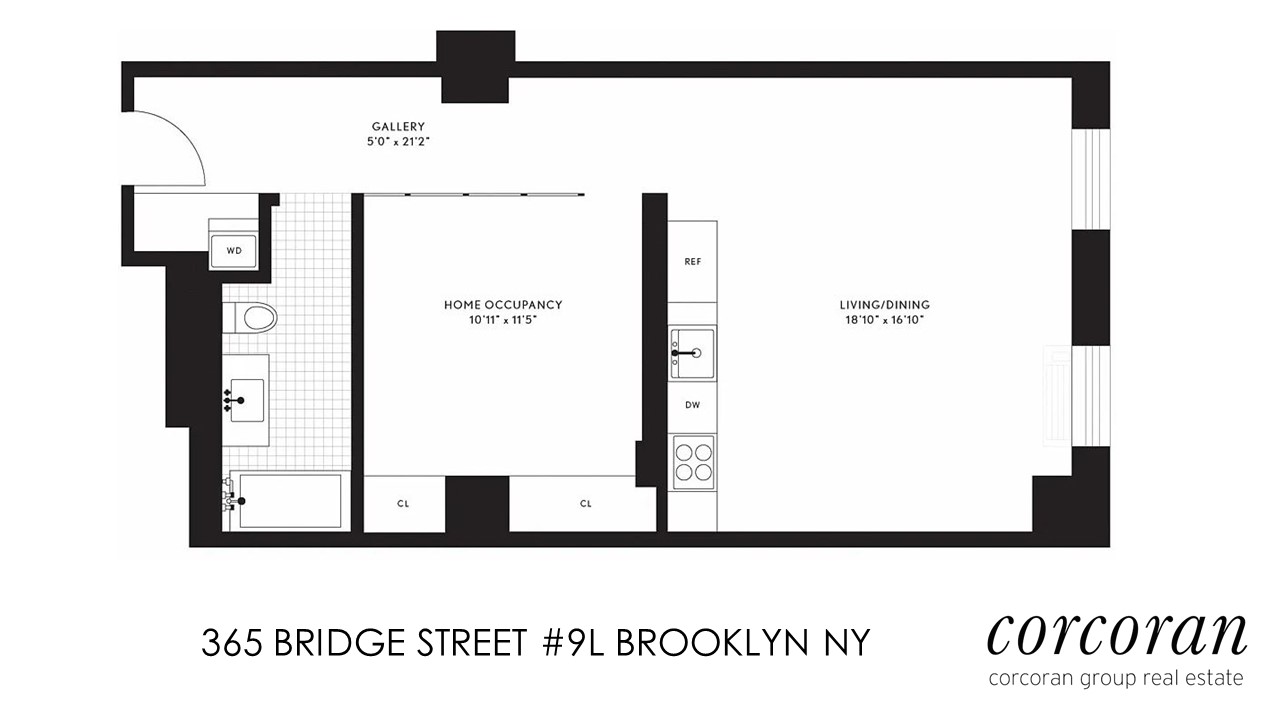 Floorplan for 365 Bridge Street, 9L