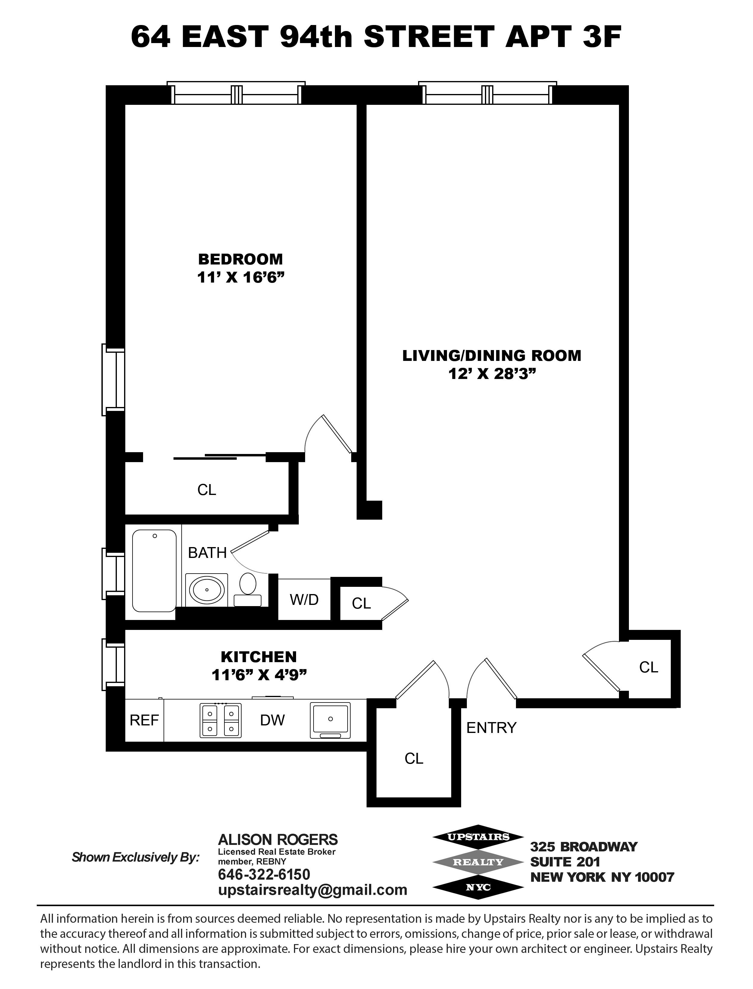 Floorplan for 64 East 94th Street, 3-F