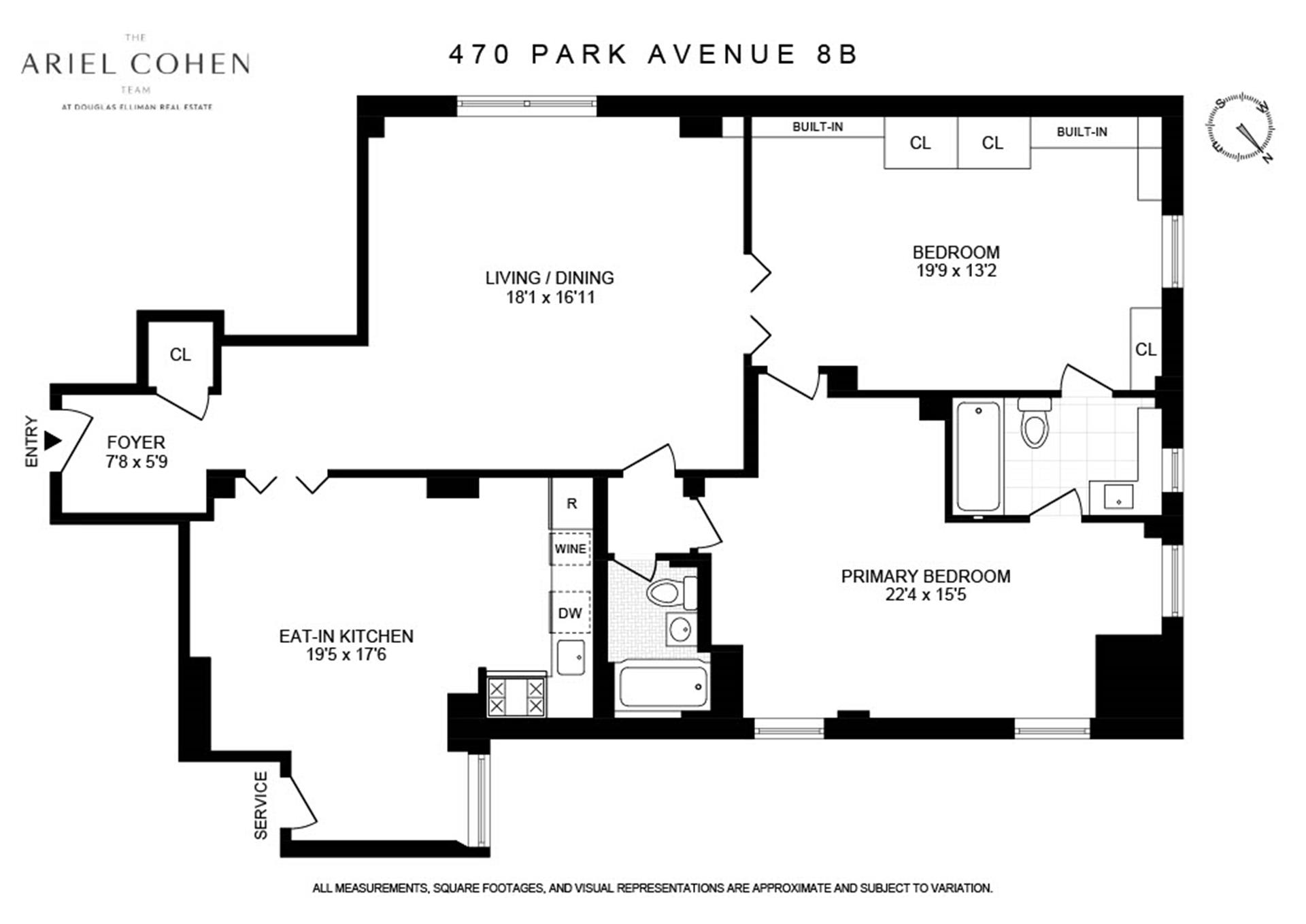 Floorplan for 470 Park Avenue, 8B