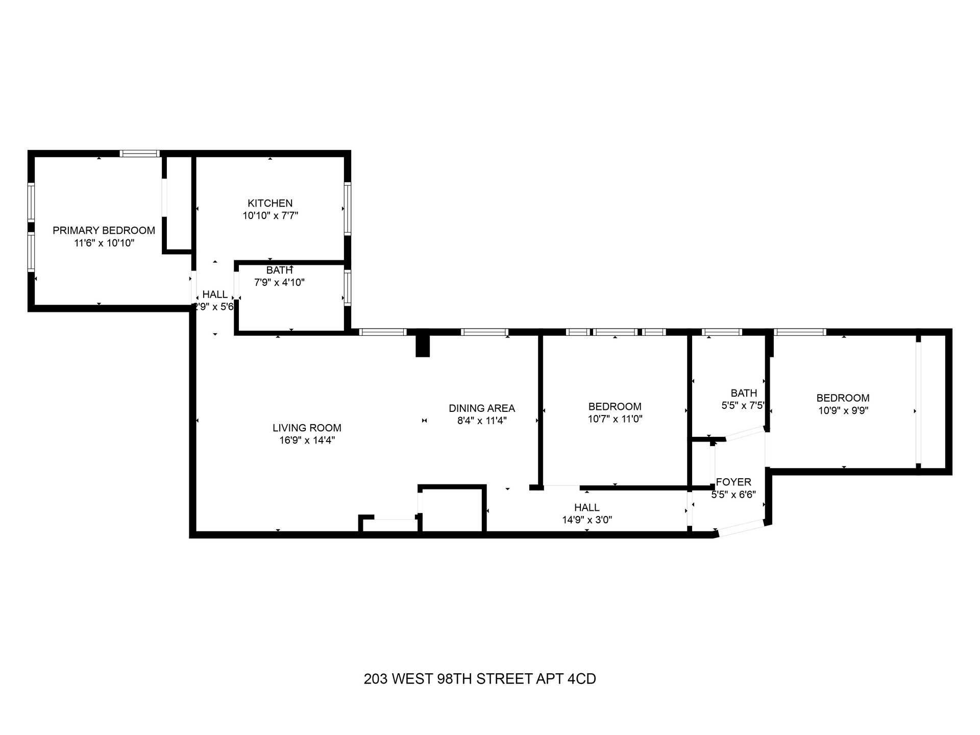 Floorplan for 203 West 98th Street, 4-CD