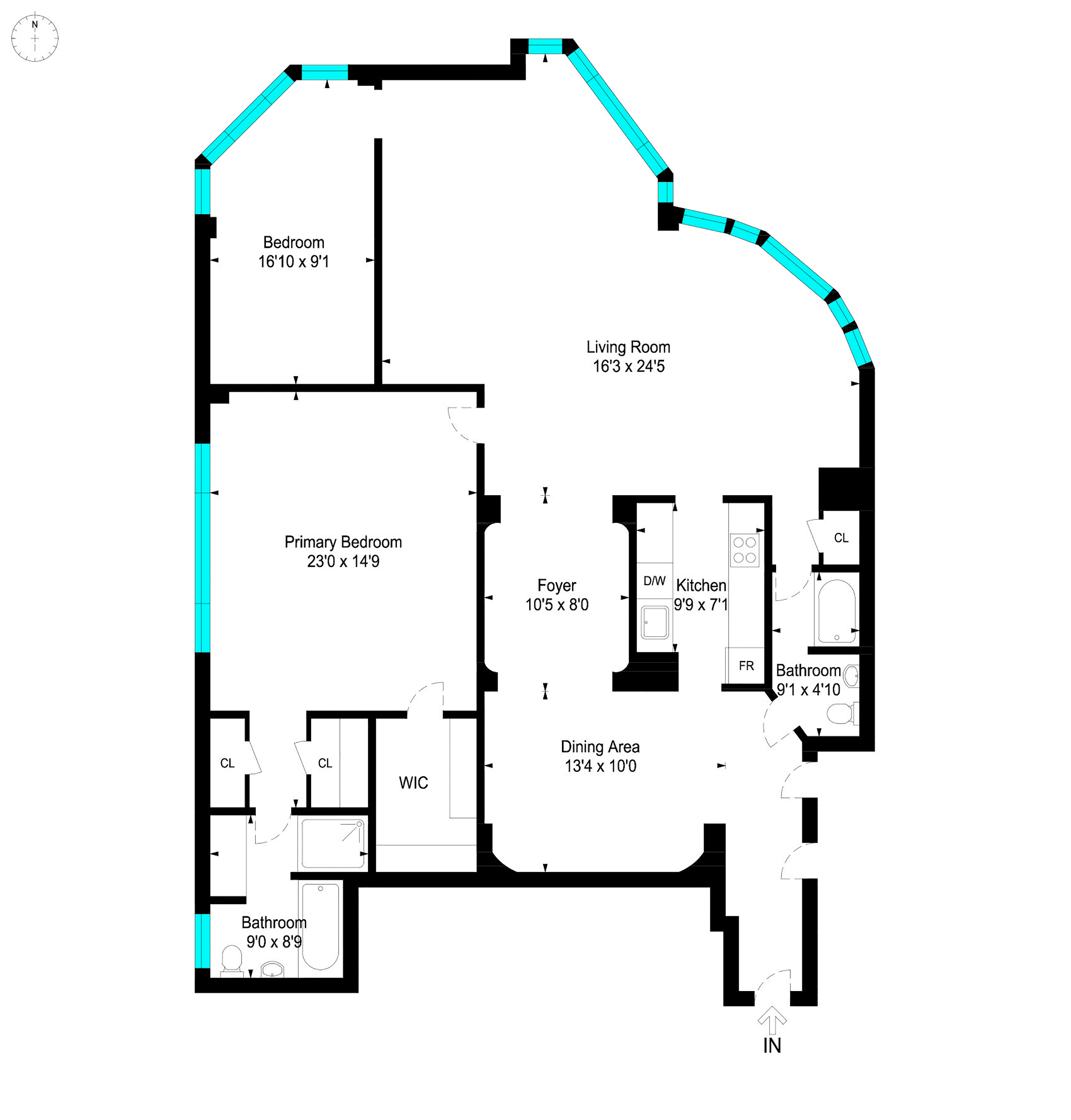 Floorplan for 200 Central Park, 29C