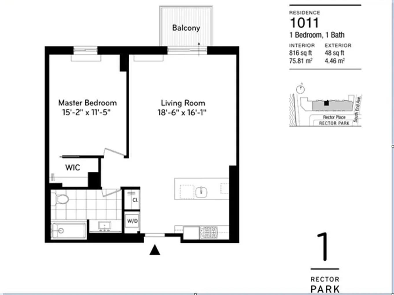 Floorplan for 333 Rector Place, 1011