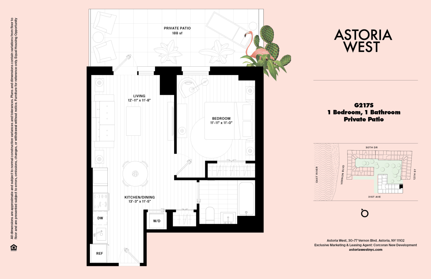 Floorplan for 30-77 Vernon Boulevard, G217S