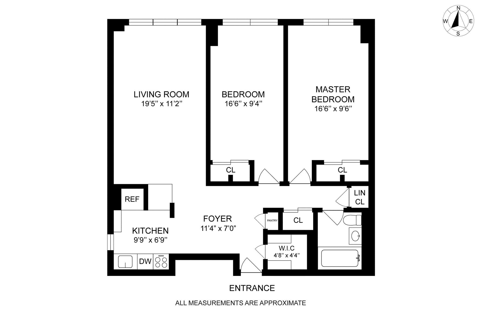 Floorplan for 308 West 103rd Street, 7E