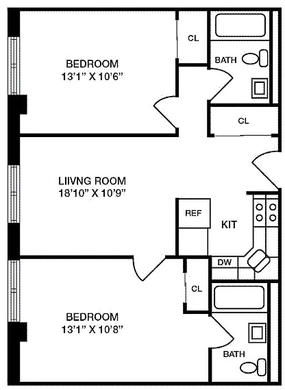 Floorplan for 754 East 6th Street, 4C