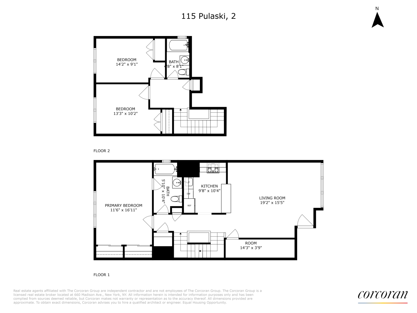 Floorplan for 115 Pulaski Street, 2