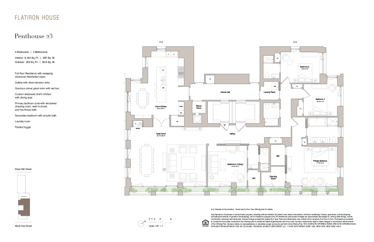 Floorplan for 39 West 23rd Street, PH23