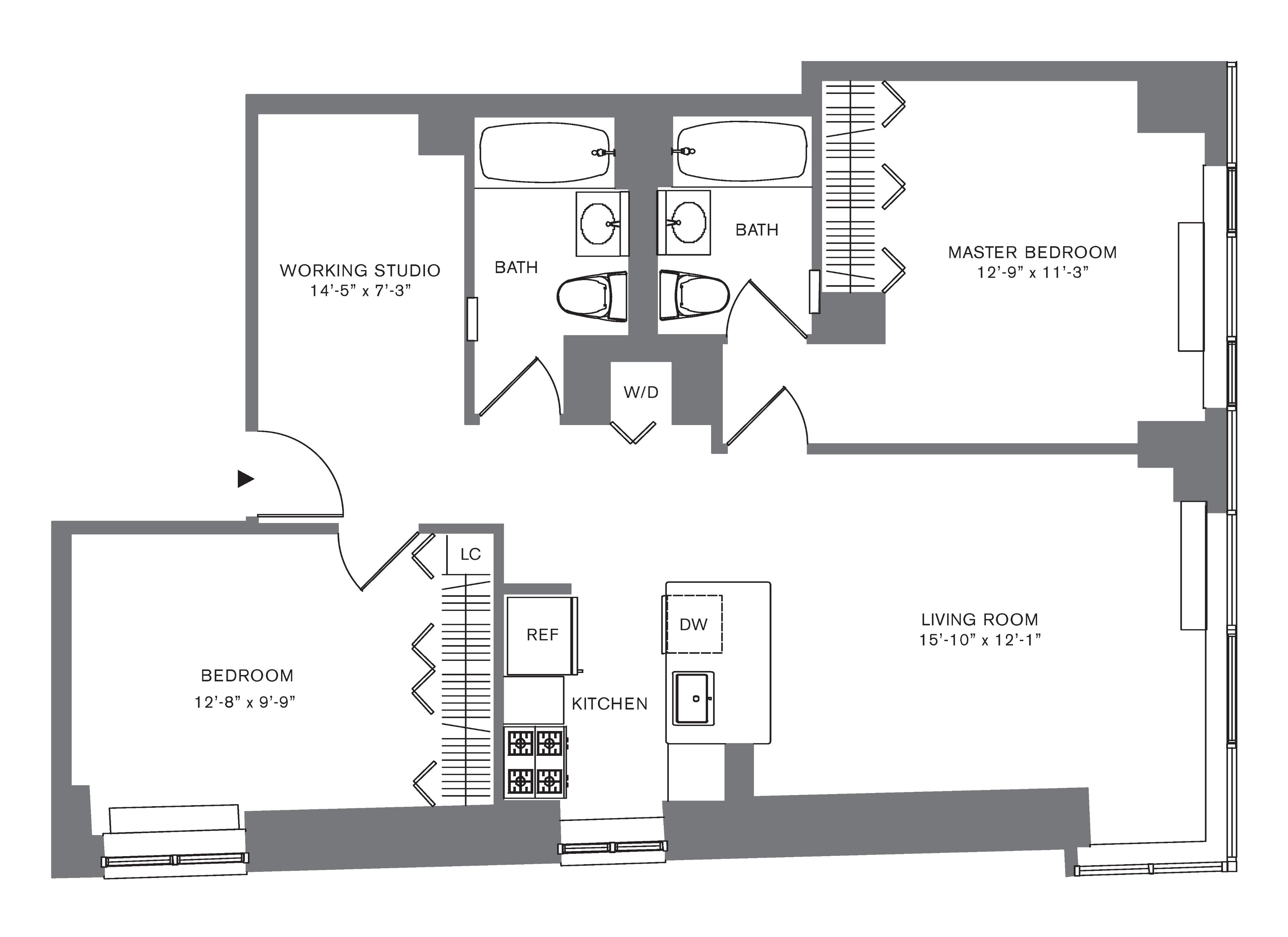 Floorplan for 88 Leonard Street, 1004