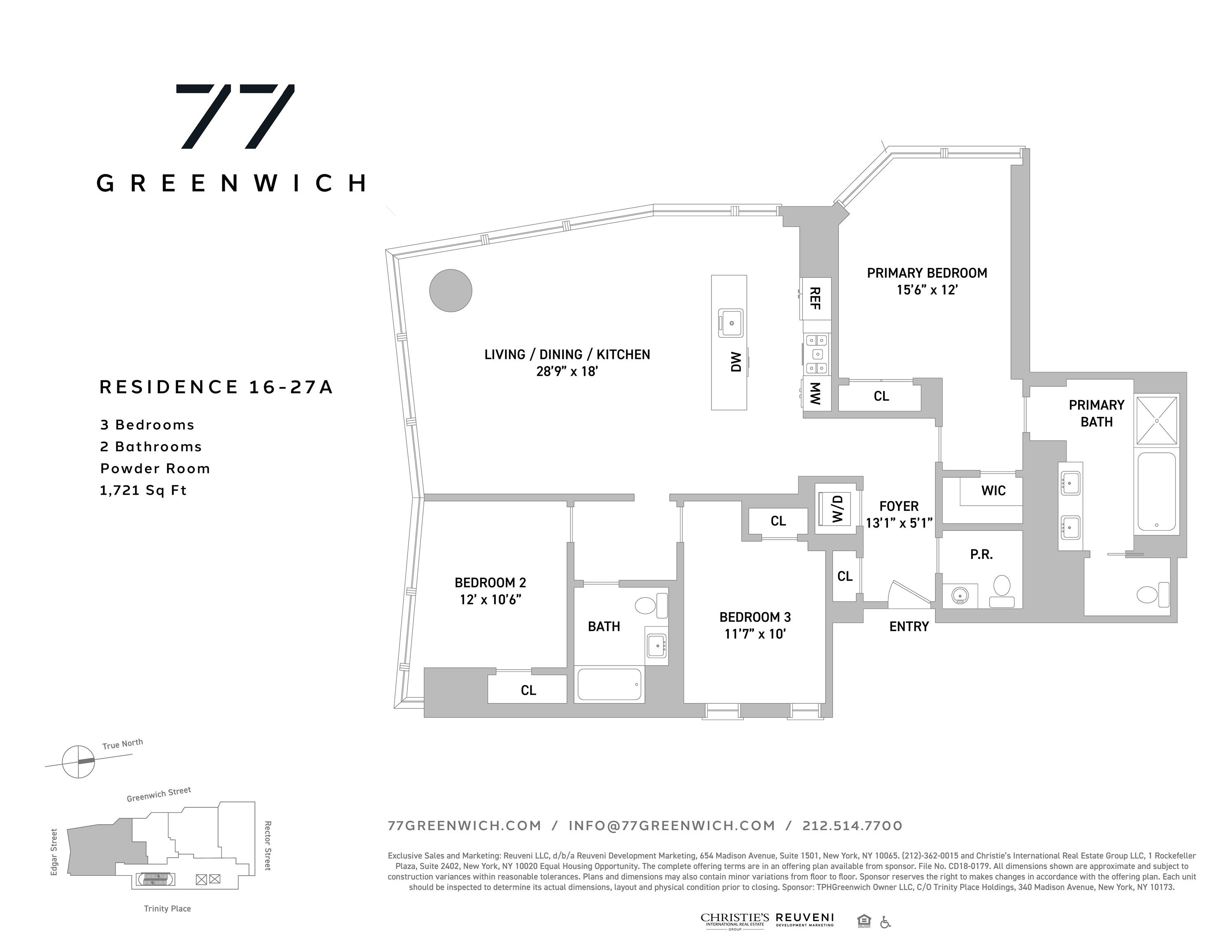 Floorplan for 77 Greenwich Street, 24-A