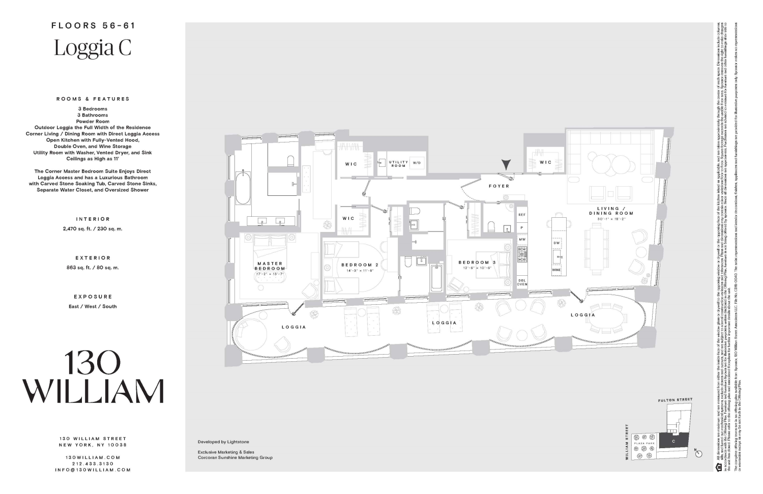 Floorplan for 130 William Street, L57C