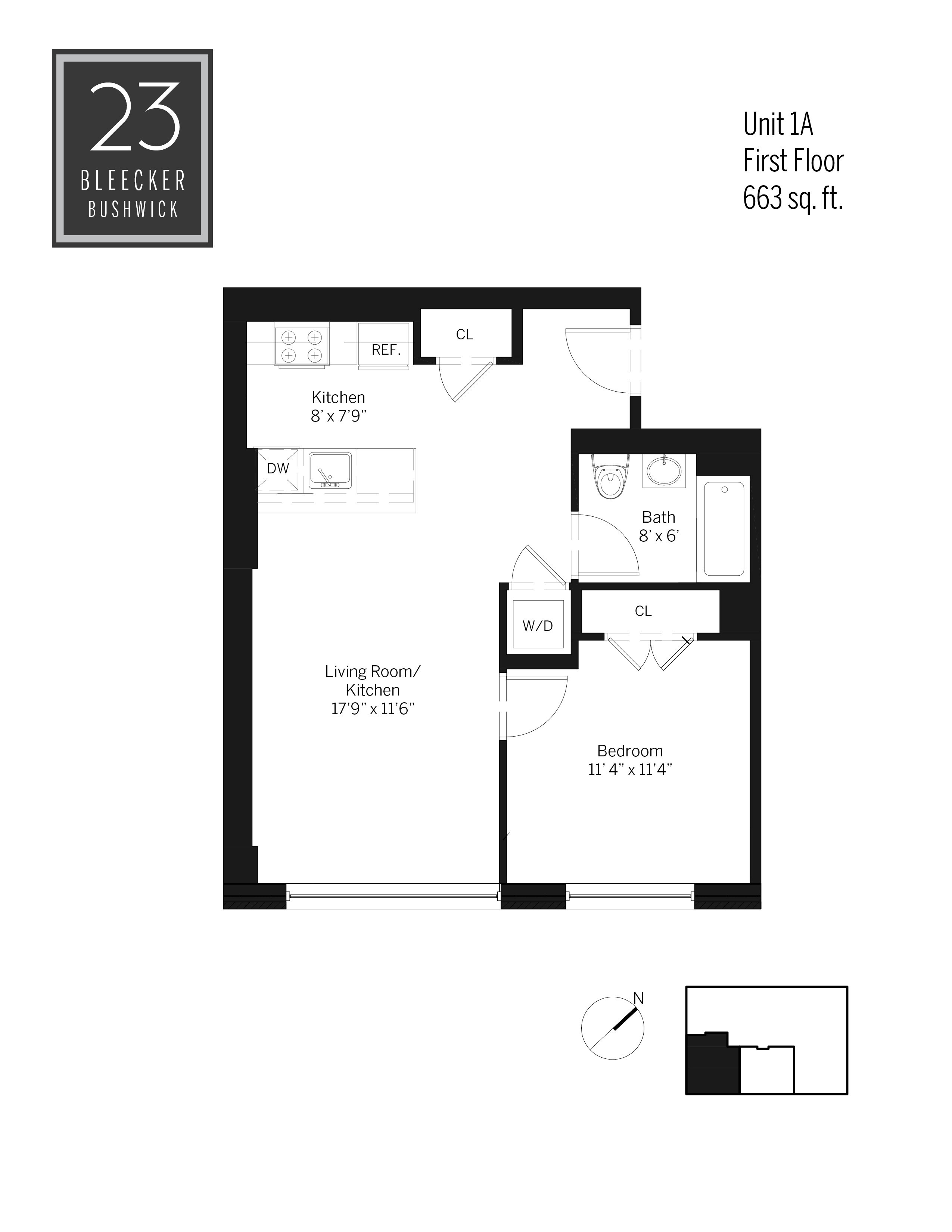 Floorplan for 23 Bleecker Street, 1A