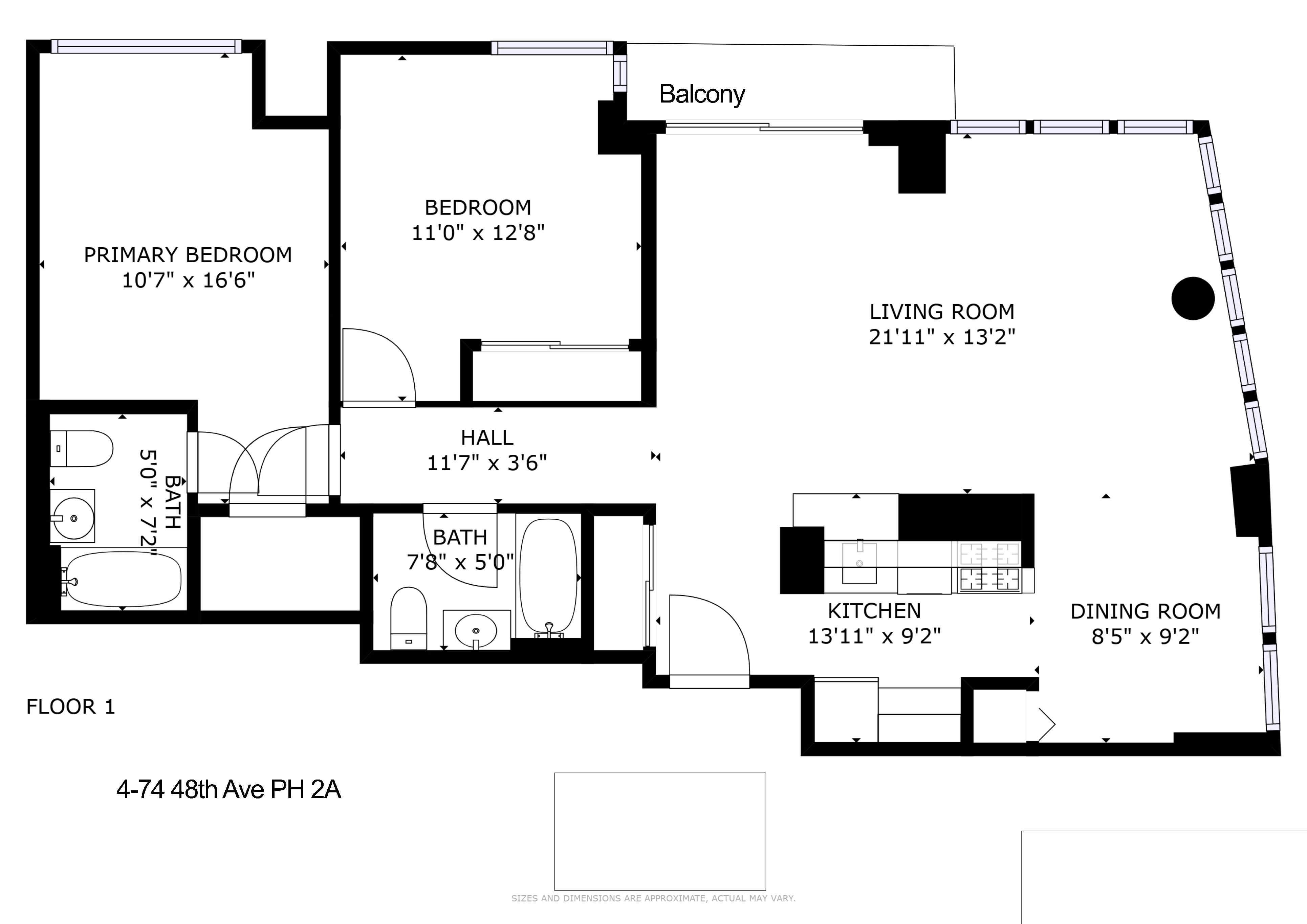 Floorplan for 4-74 48th Avenue, PH-2A