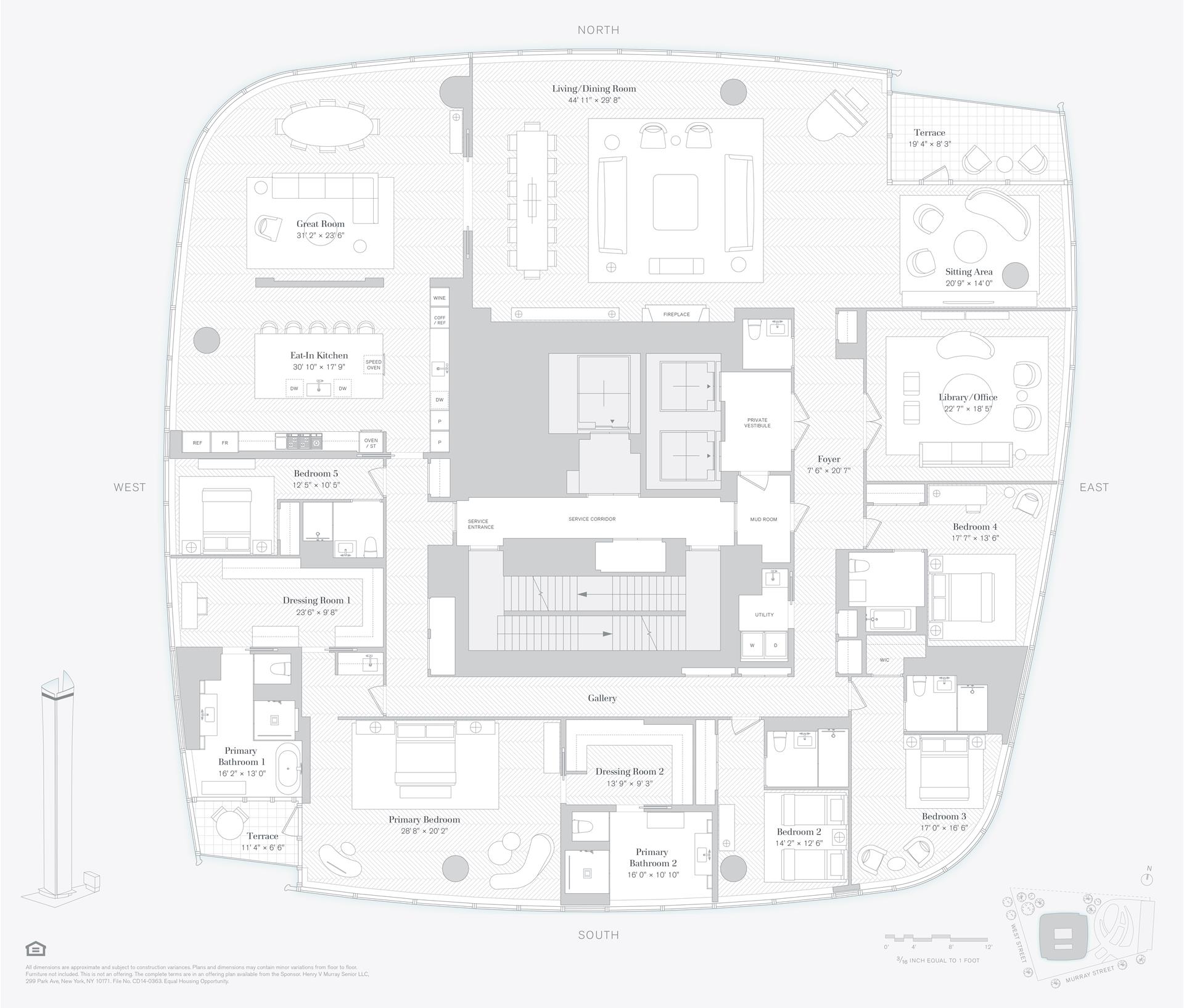 Floorplan for 111 Murray Street, PH2