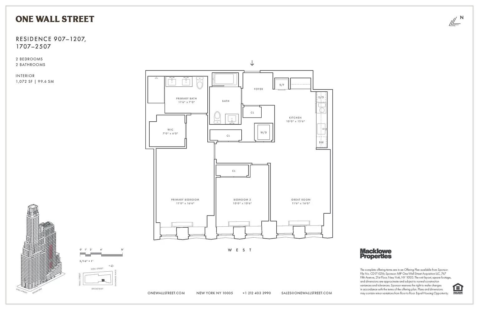 Floorplan for 1 Wall Street, 2107