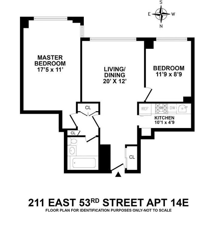 Floorplan for 211 East 53rd Street, 14E