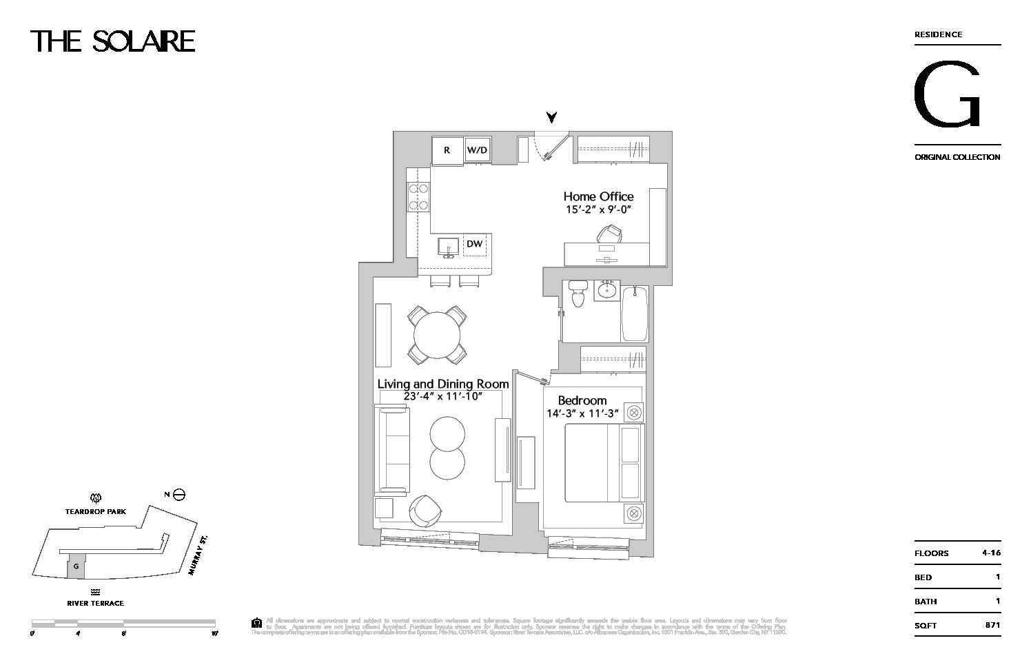 Floorplan for 20 River Terrace, 4G