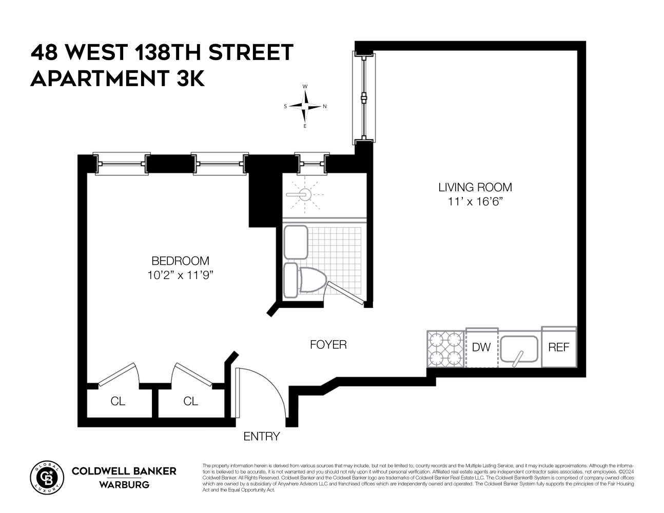 Floorplan for 48 West 138th Street, 3K