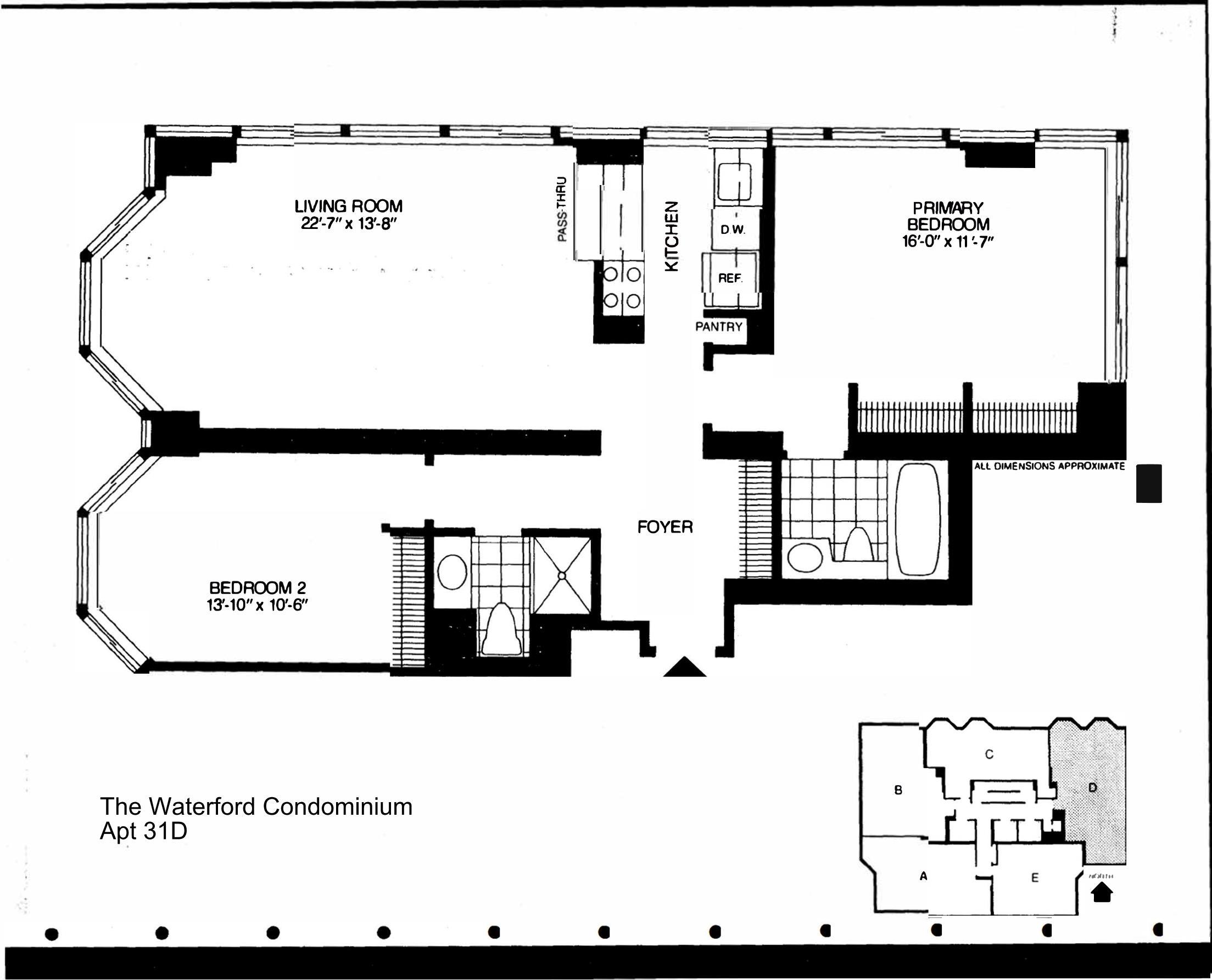 Floorplan for 300 East 93rd Street, 31-D