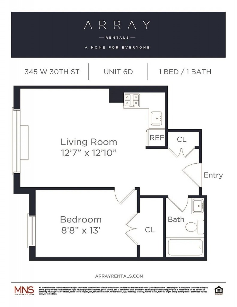 Floorplan for 345 West 30th Street, 3-C