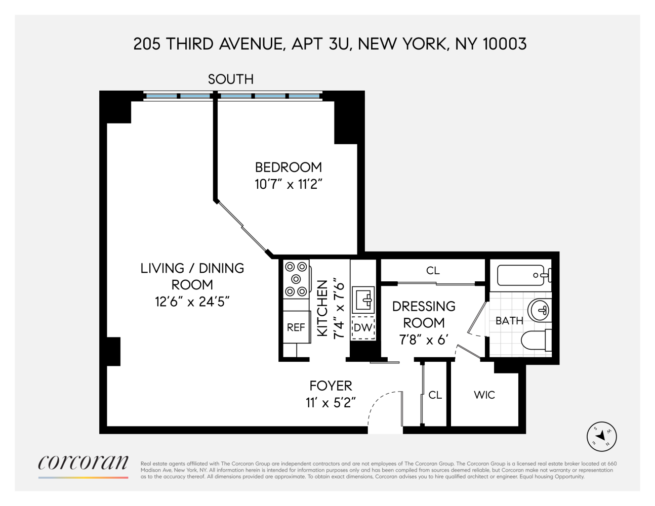 Floorplan for 205 3rd Avenue, 3U