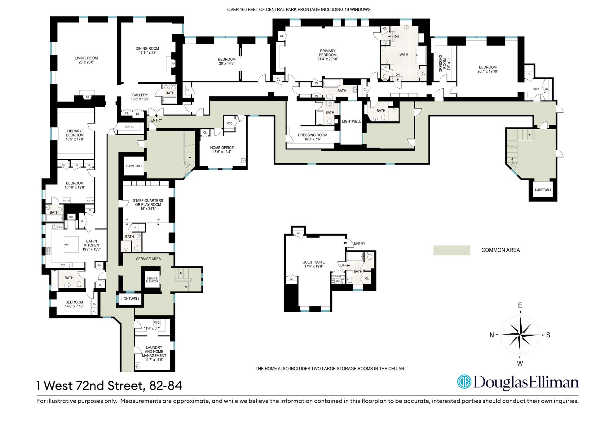 Floorplan for 1 West 72nd Street, 84