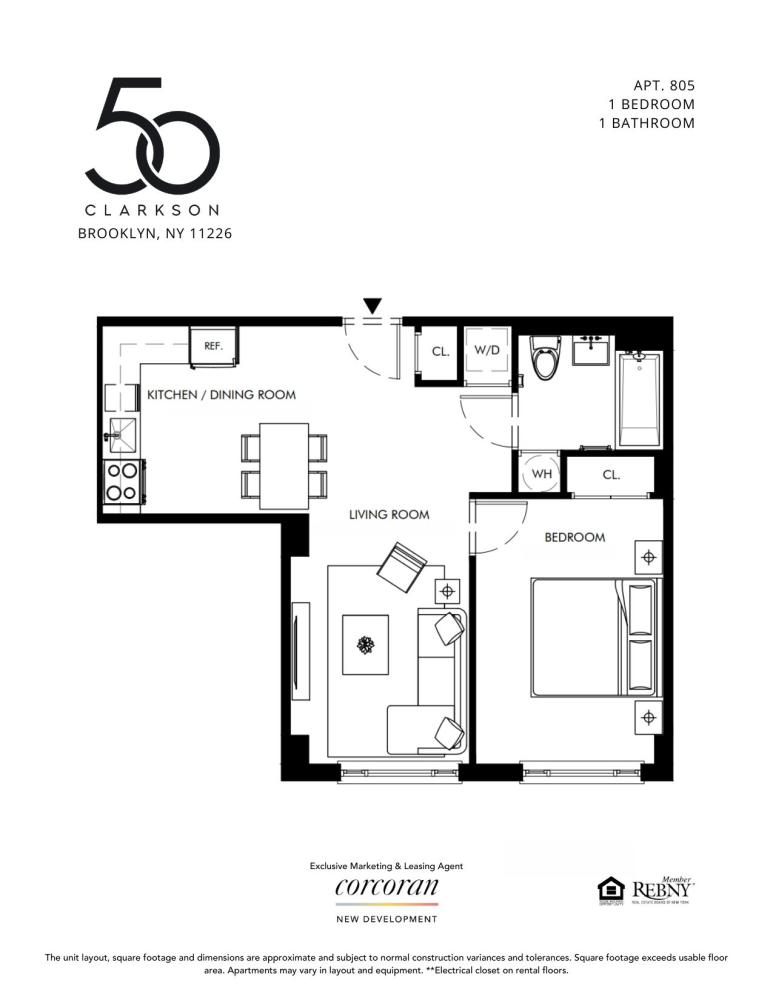 Floorplan for 50 Clarkson Avenue, 805