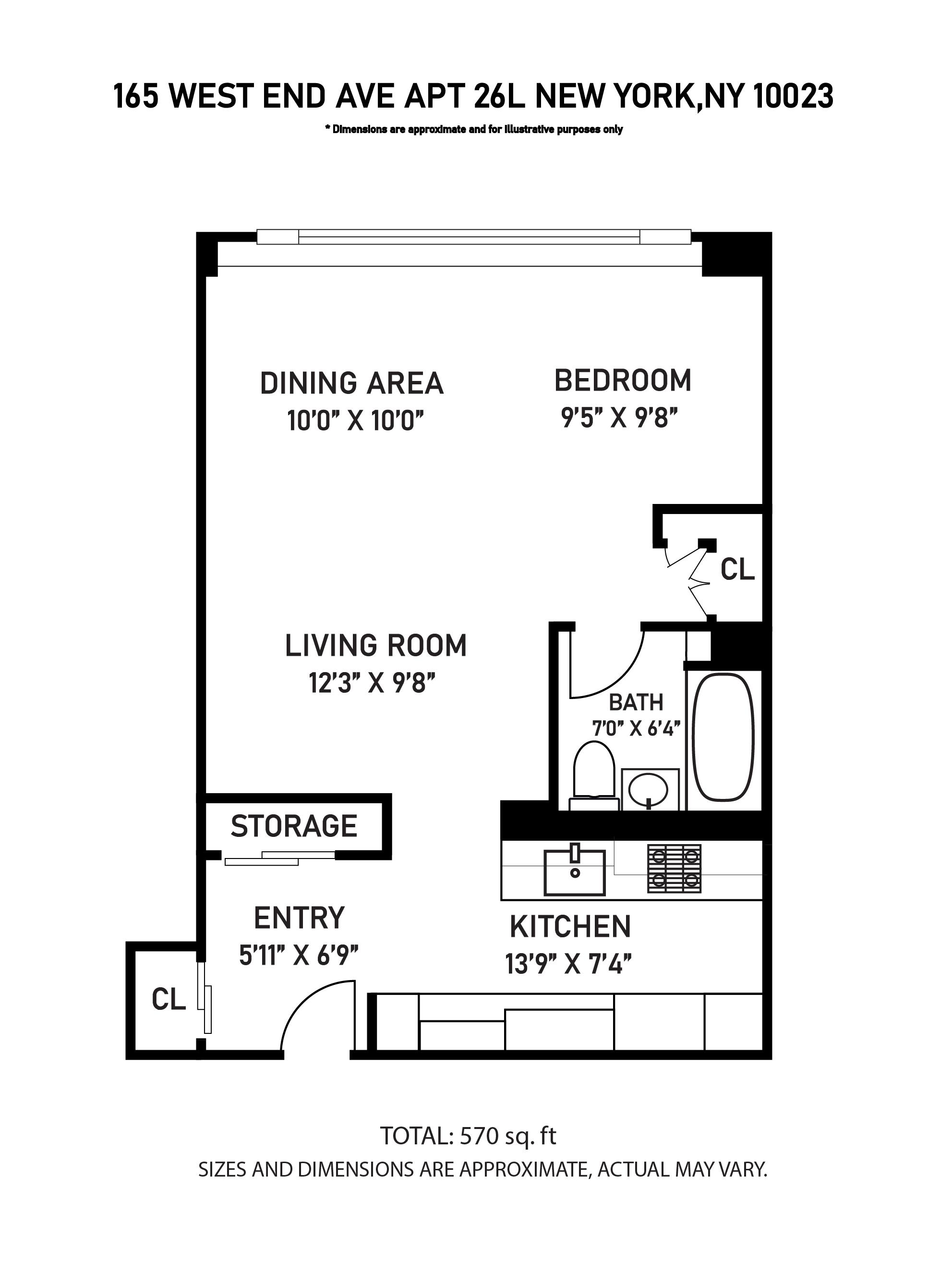 Floorplan for 165 West End Avenue, 26-L