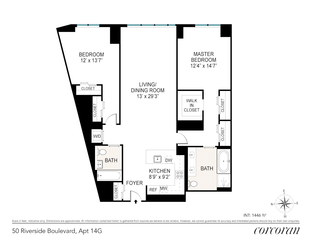 Floorplan for 50 Riverside Boulevard, 14G