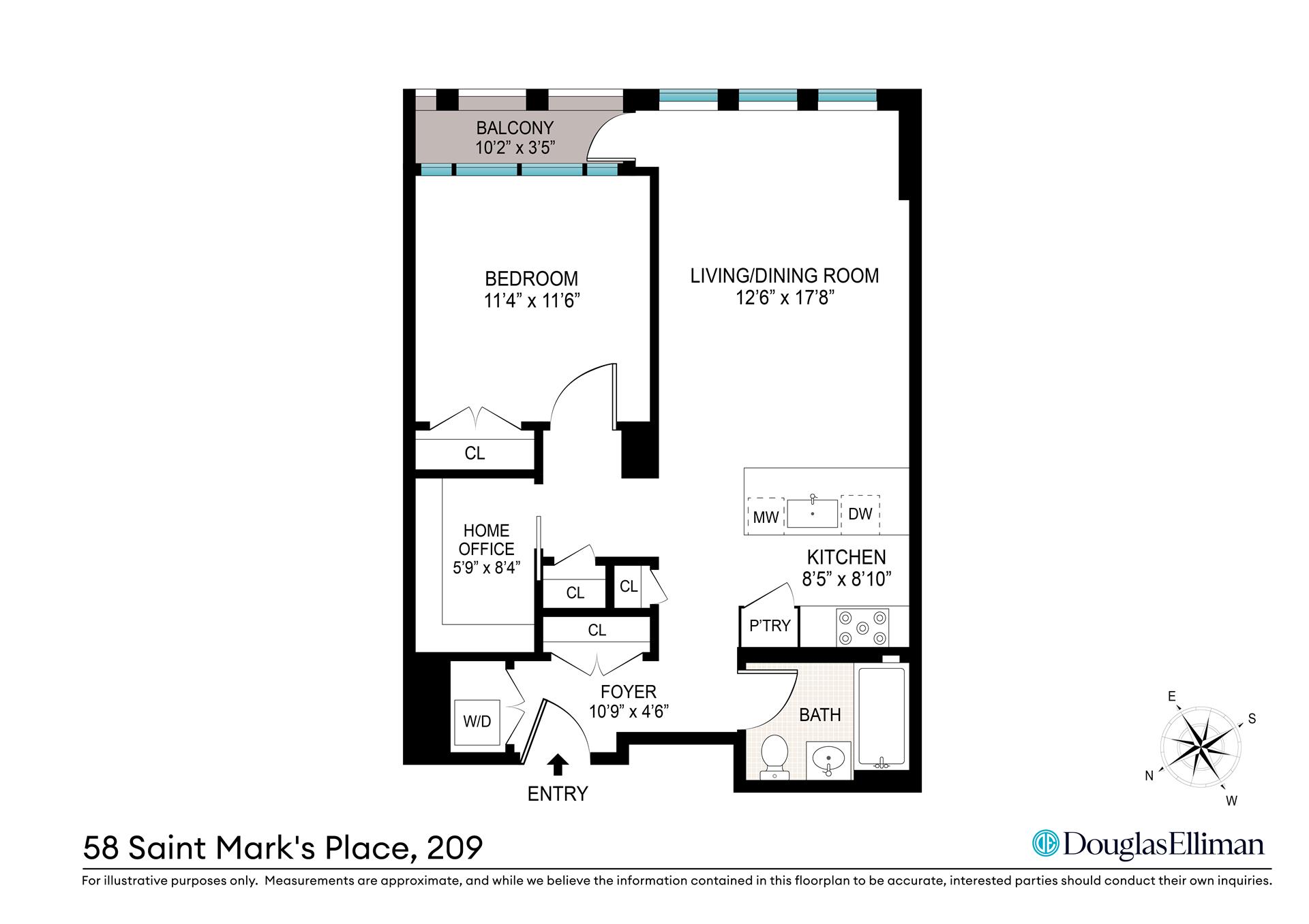 Floorplan for 58 St Marks Place, 209