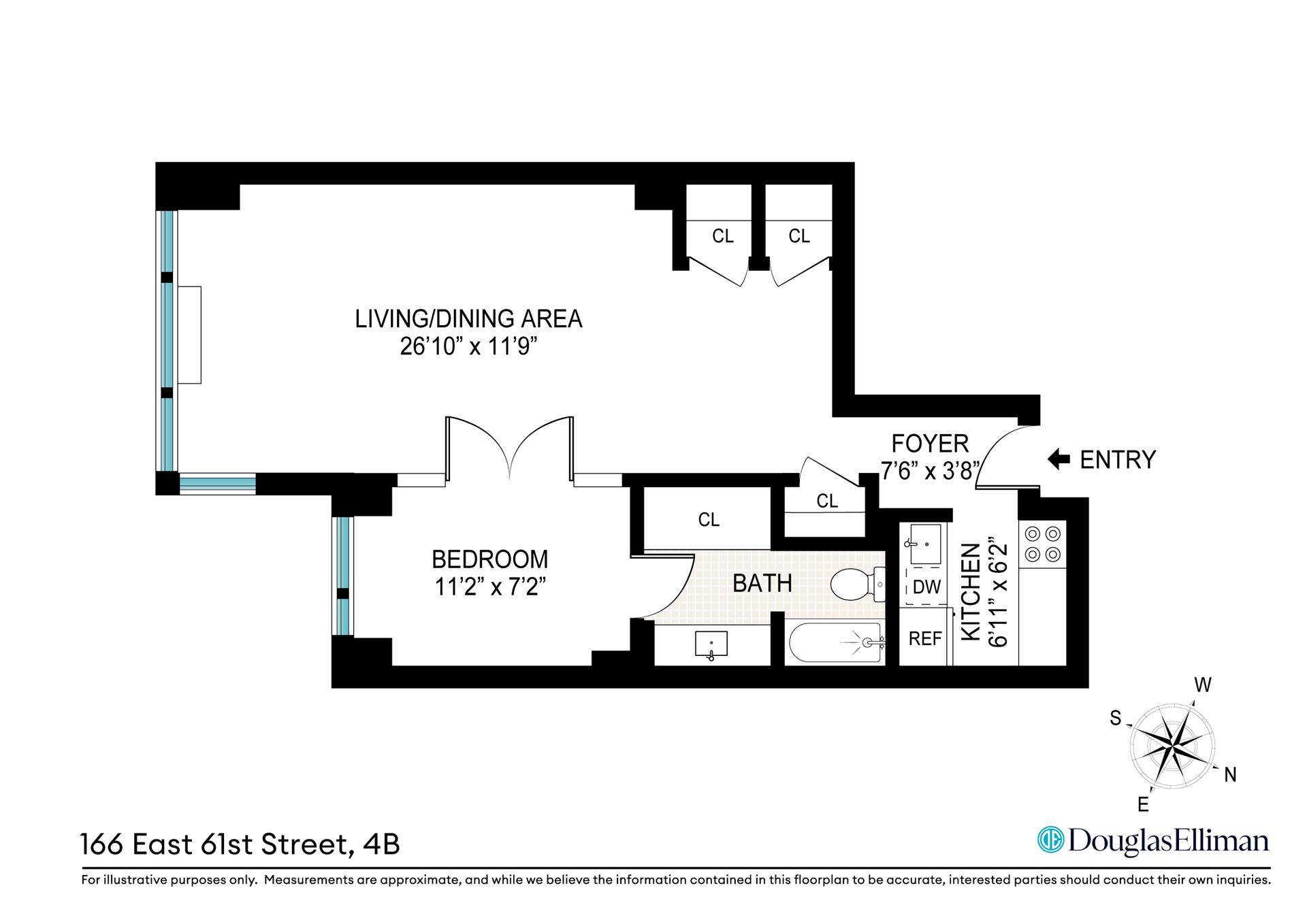 Floorplan for 166 East 61st Street, 4B