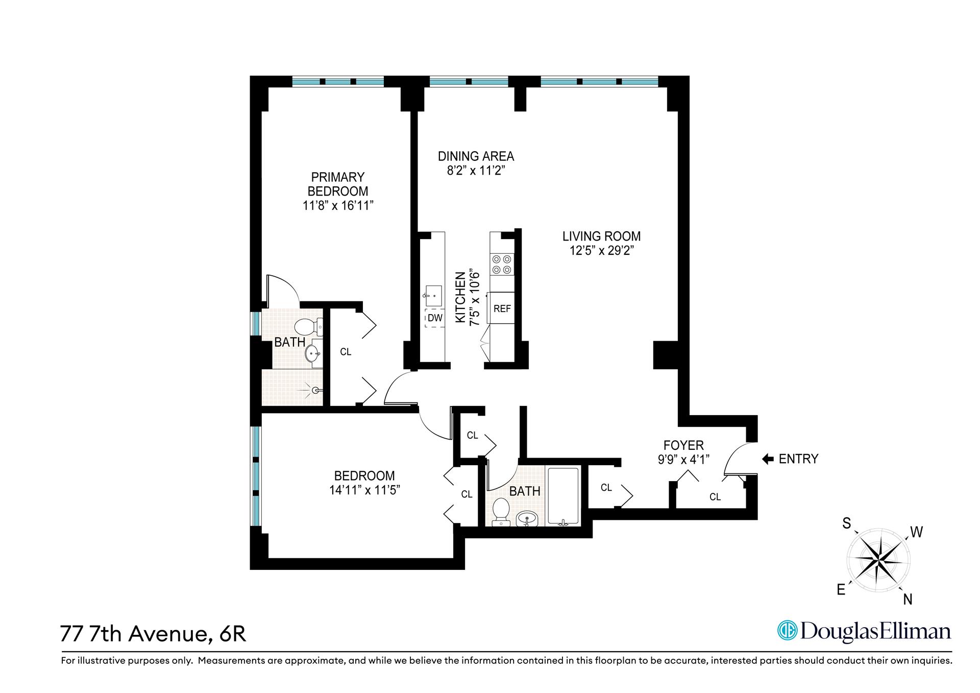 Floorplan for 77 7th Avenue, 6R