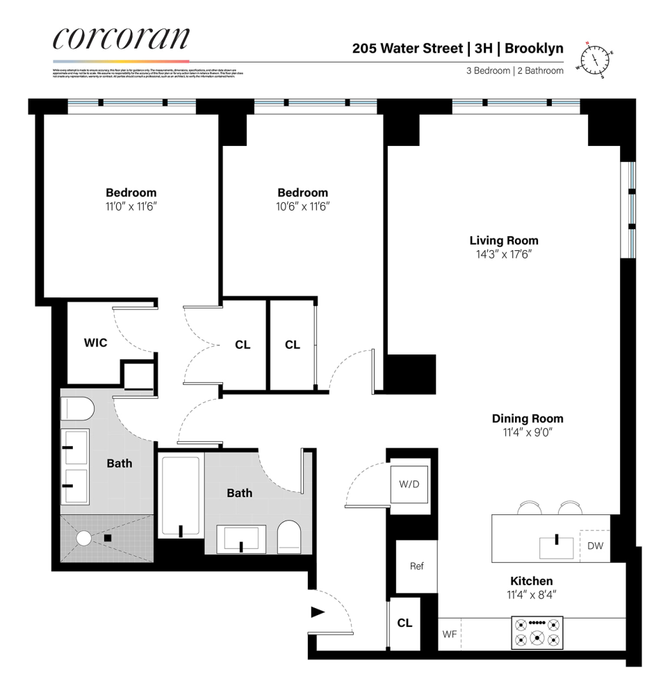 Floorplan for 205 Water Street, 3H