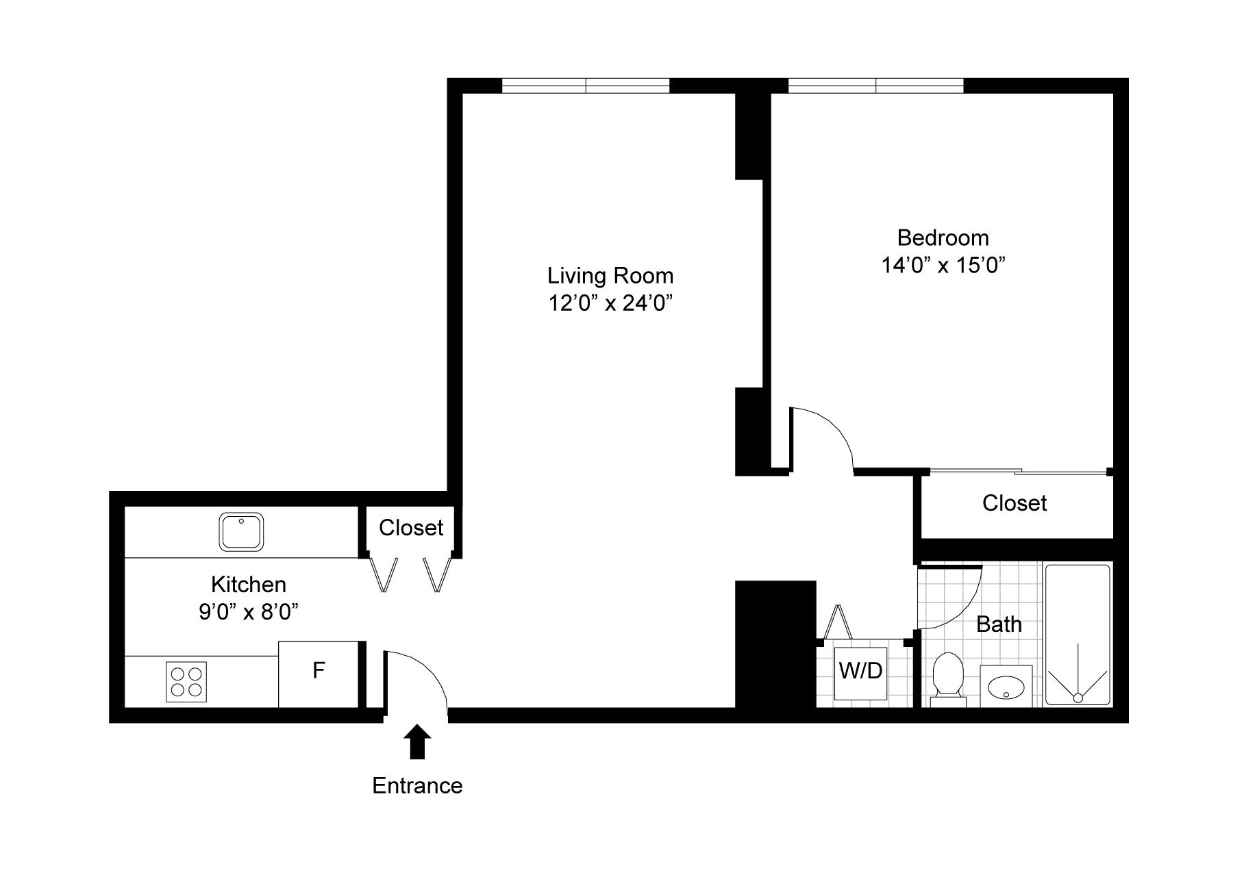 Floorplan for 200 Riverside Boulevard, 4-F