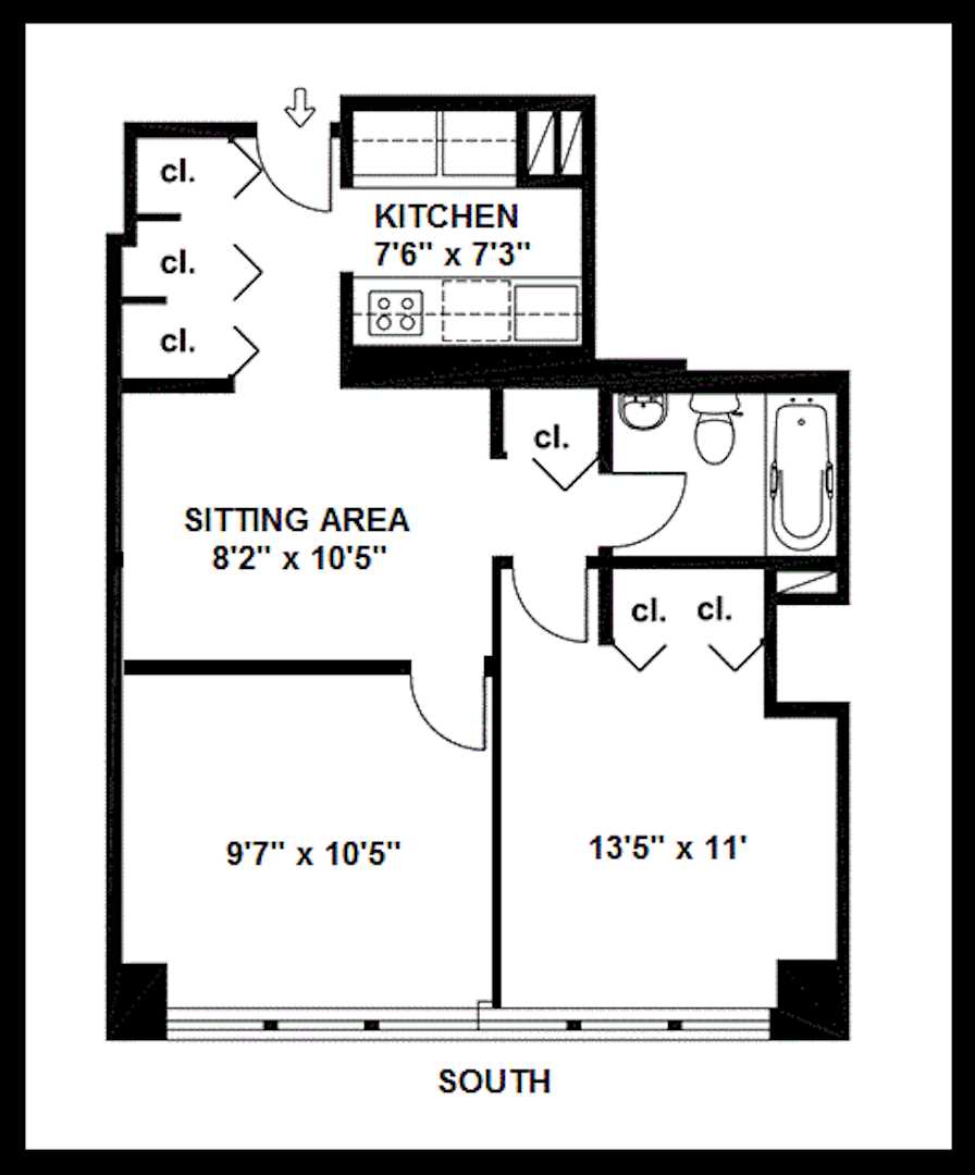 Floorplan for 301 East 45th Street, 4C