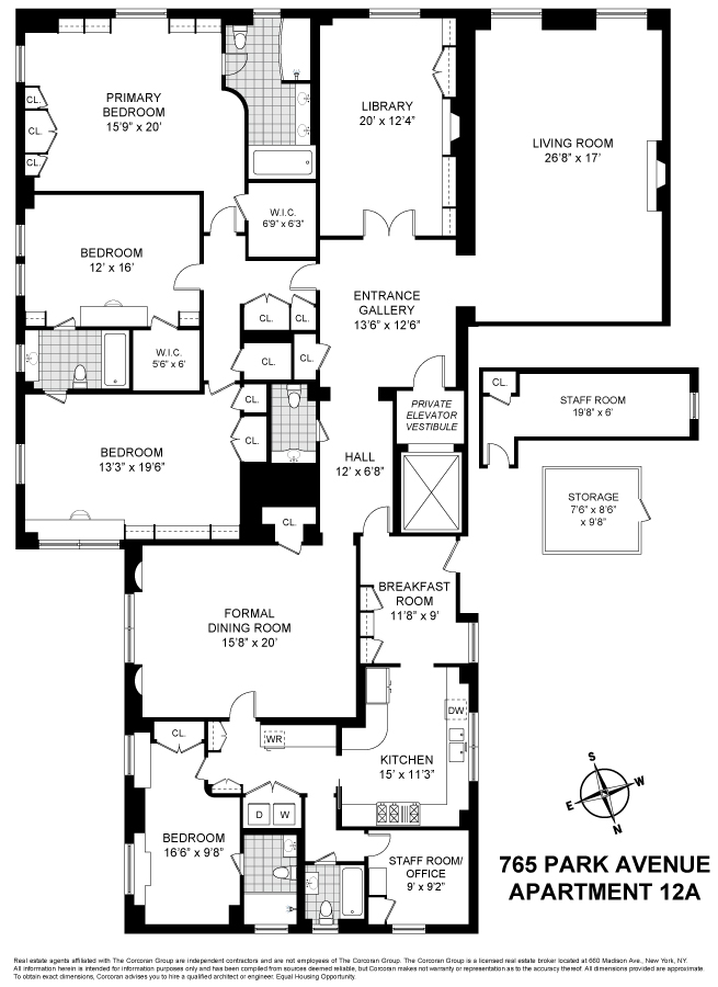 Floorplan for 765 Park Avenue, 12A