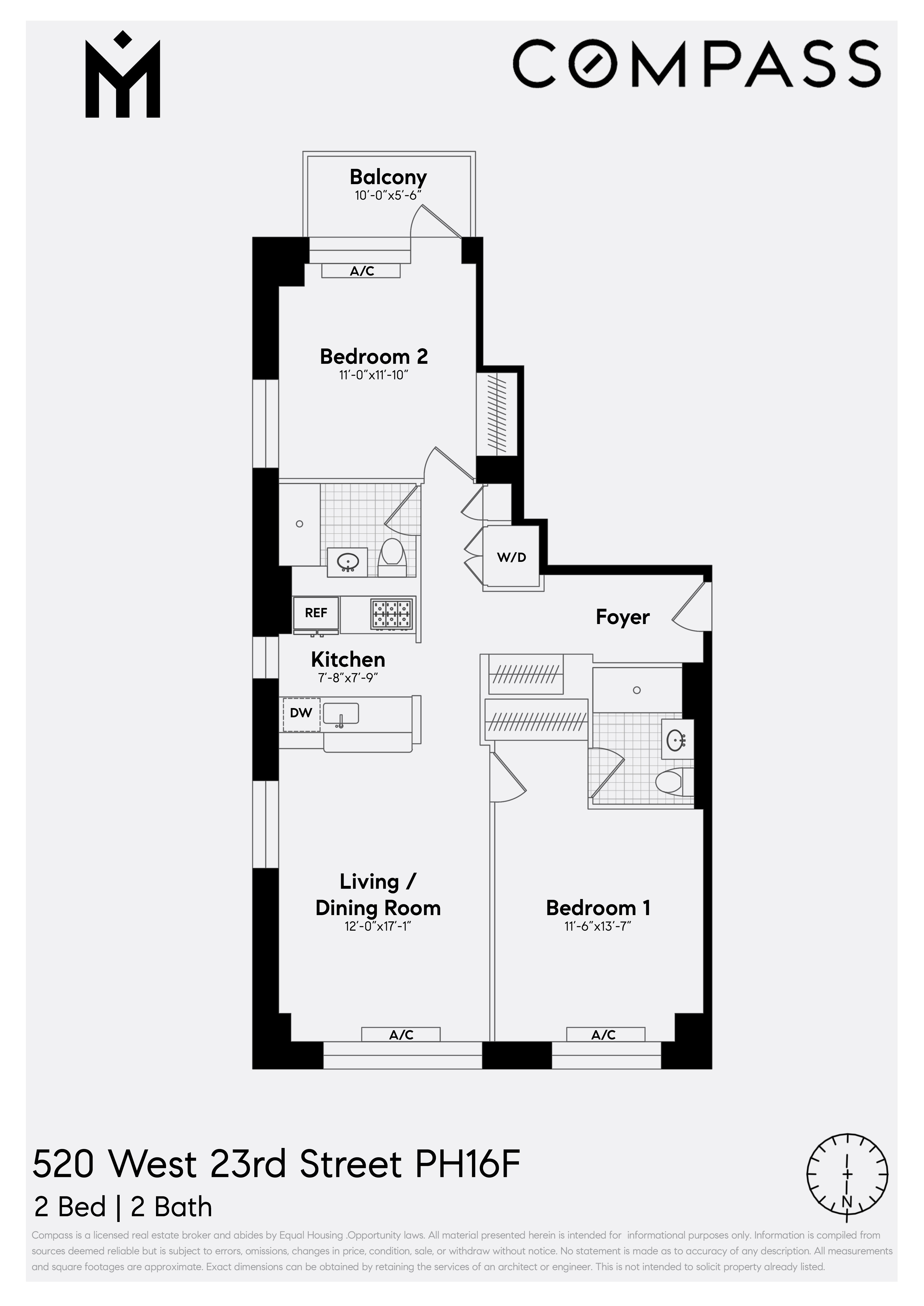 Floorplan for 520 West 23rd Street, PH16F