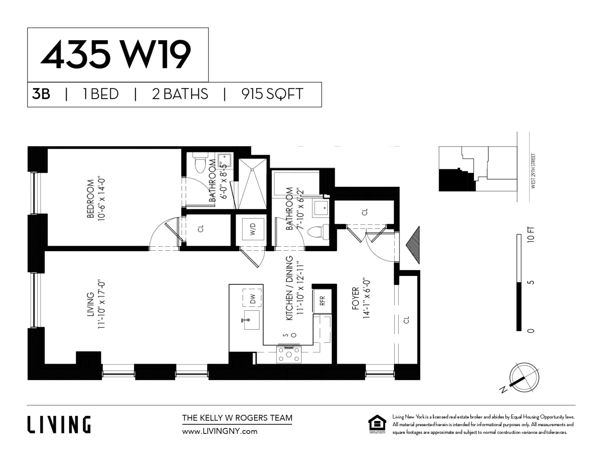 Floorplan for 435 West 19th Street, 3B