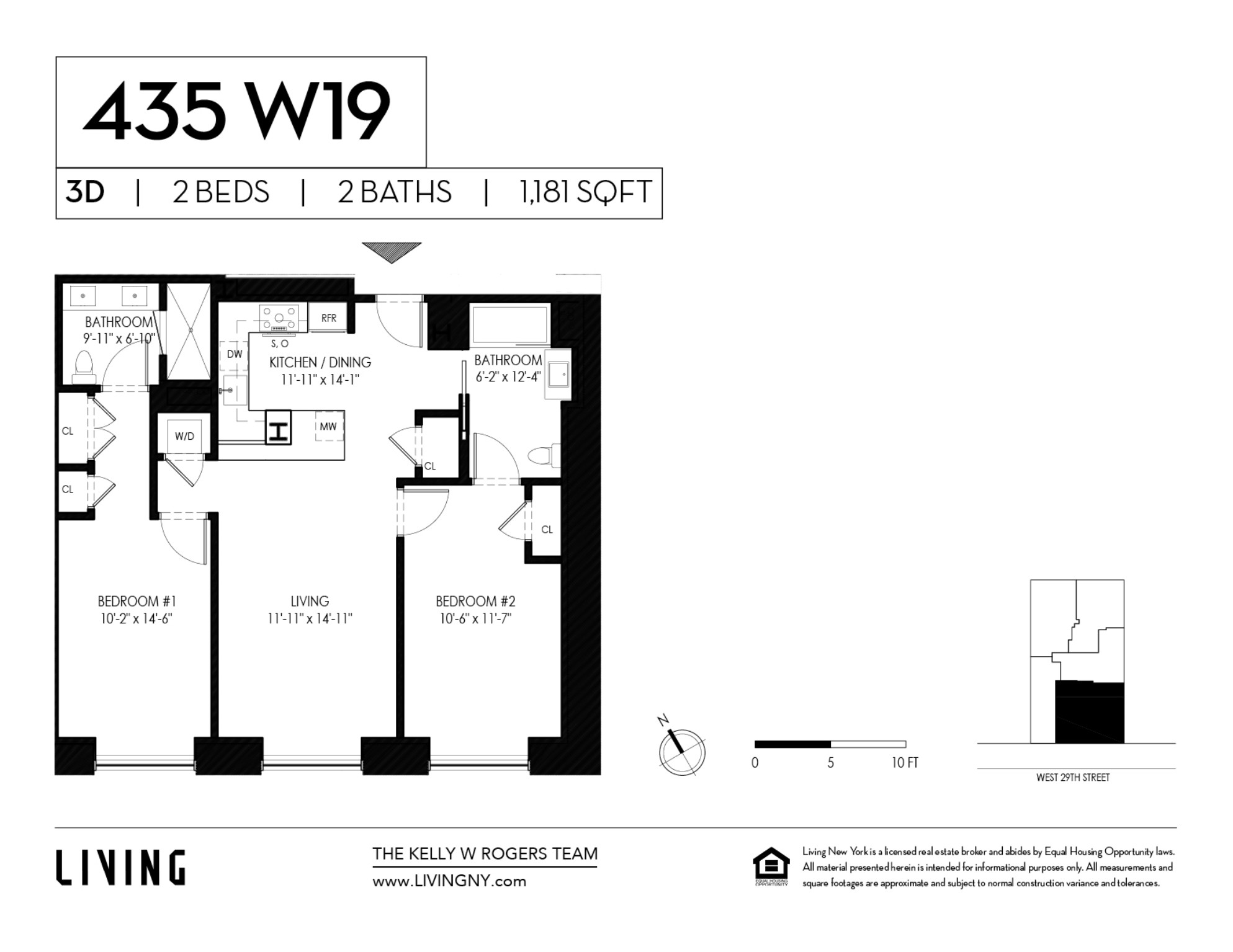 Floorplan for 435 West 19th Street, 3D