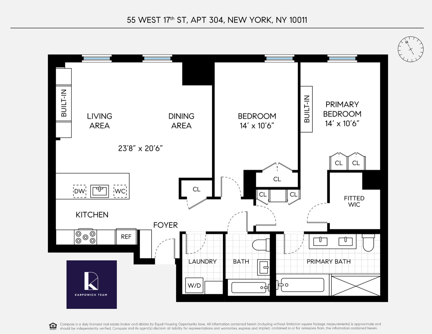 Floorplan for 55 West 17th Street, 304