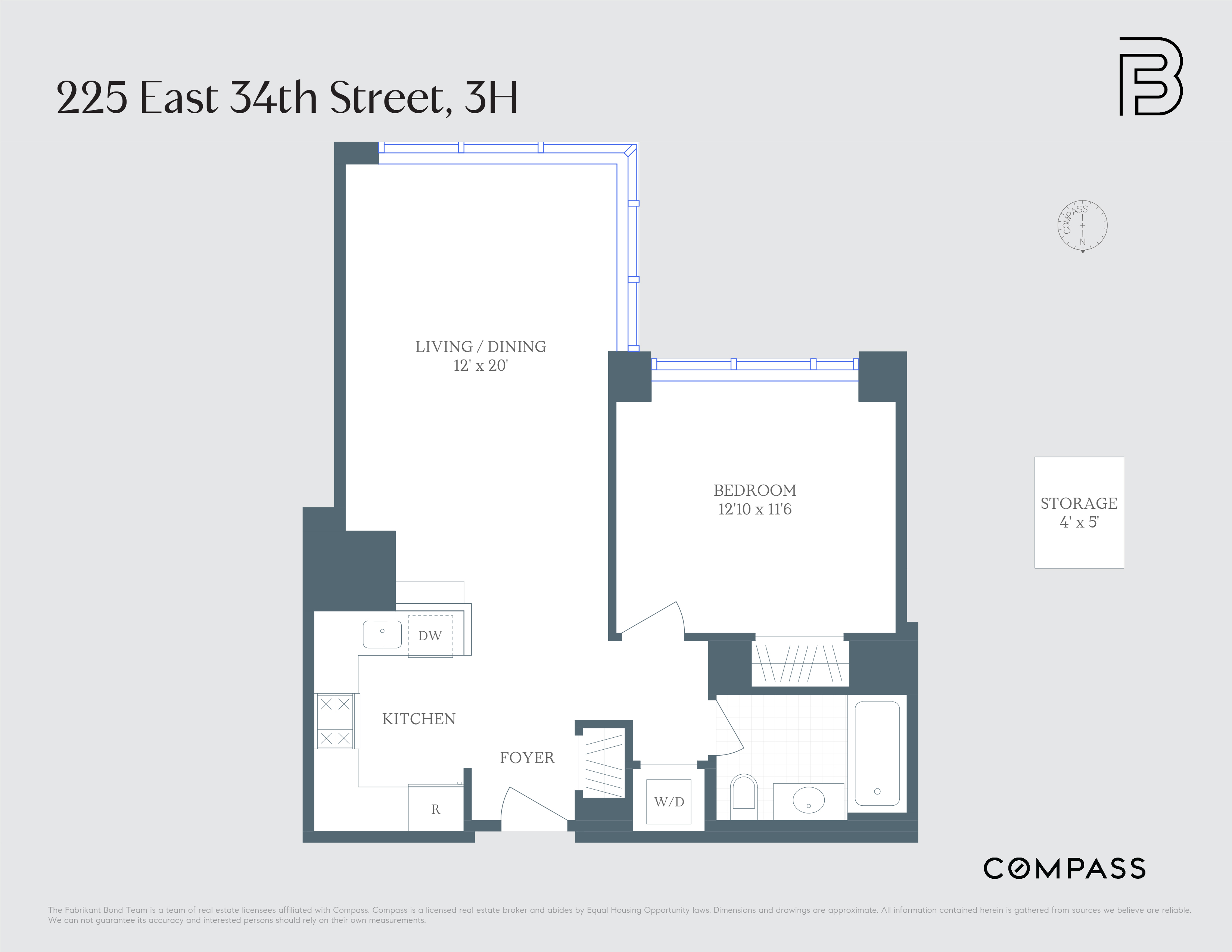 Floorplan for 225 East 34th Street, 3H