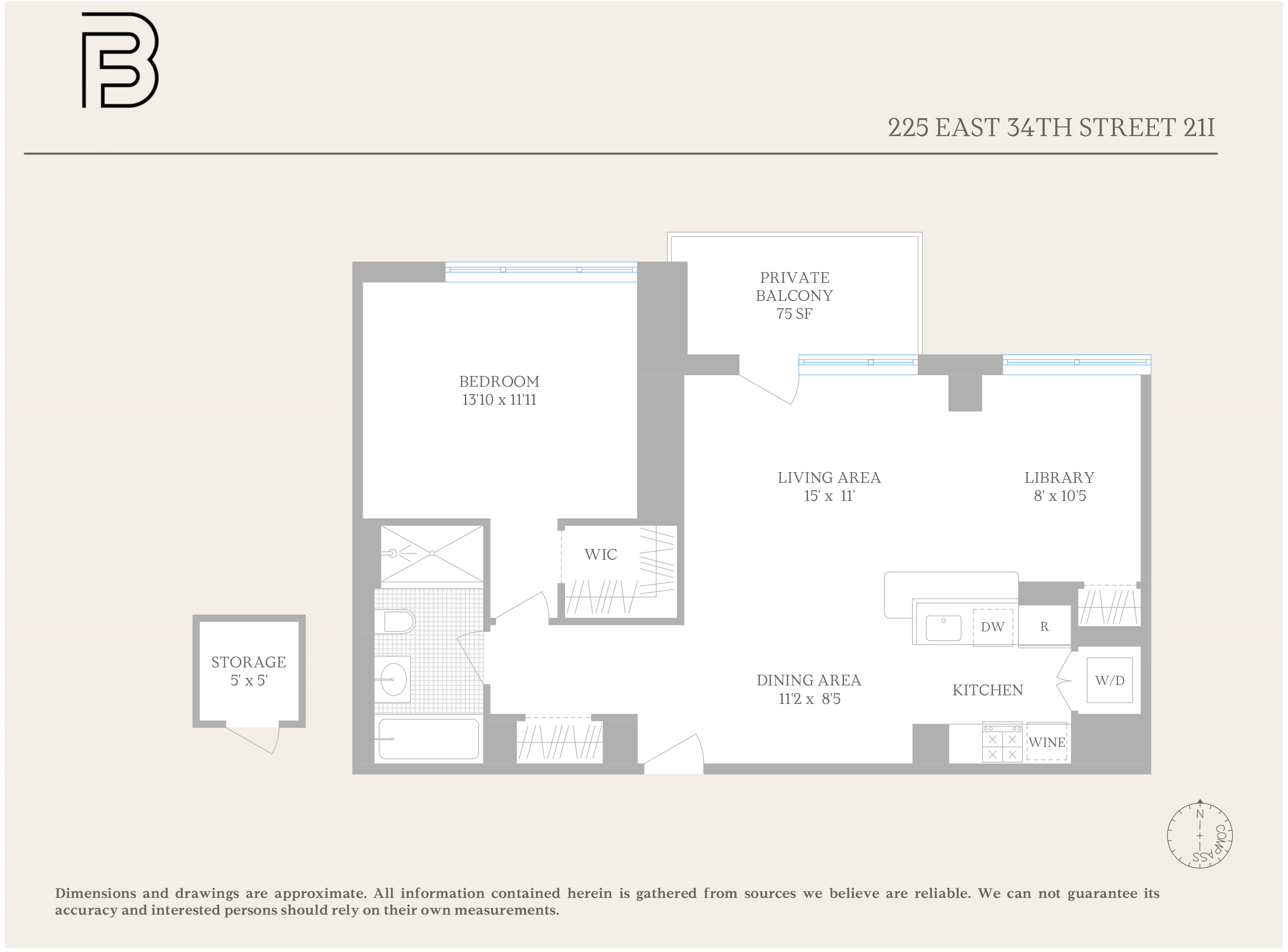 Floorplan for 225 East 34th Street, 21I