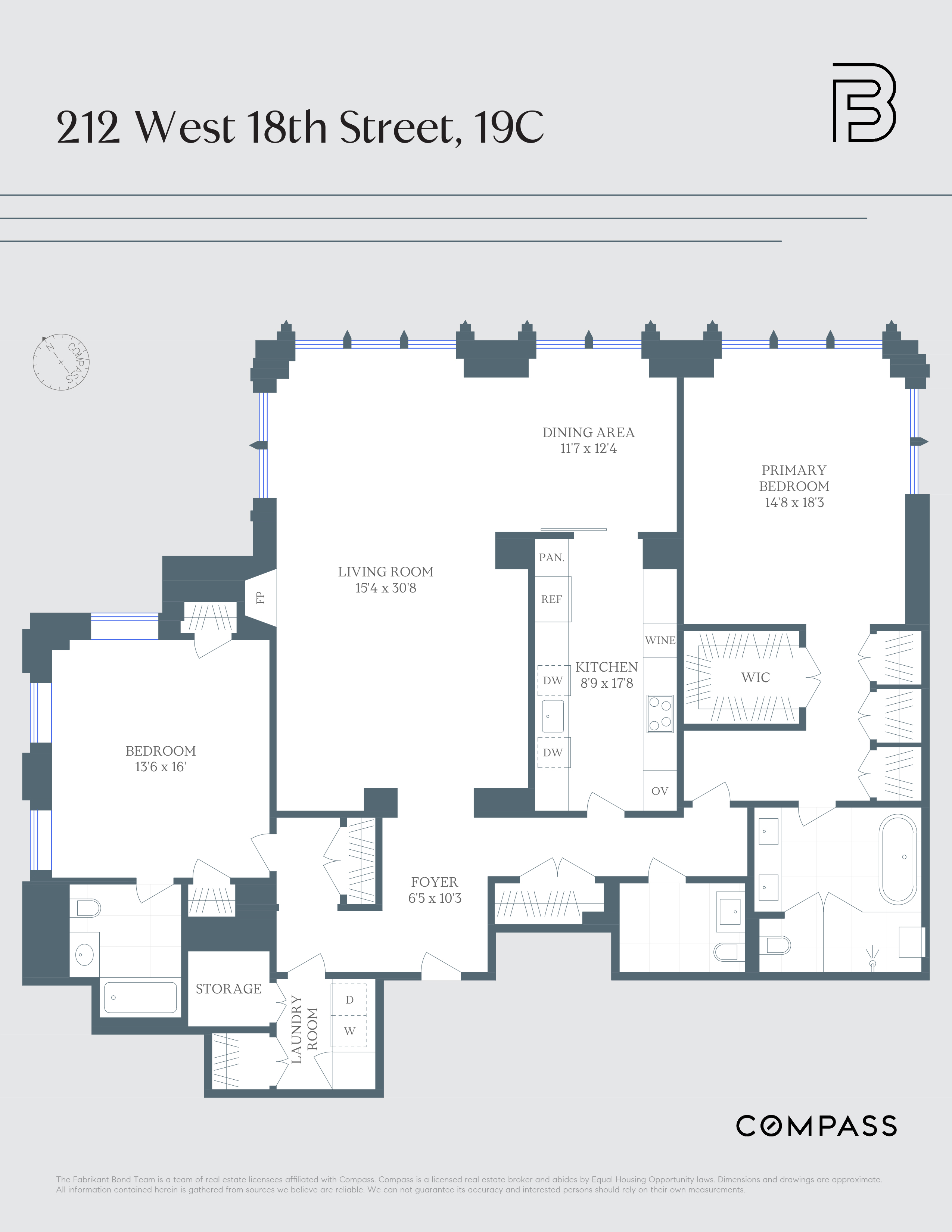 Floorplan for 212 West 18th Street, 19C