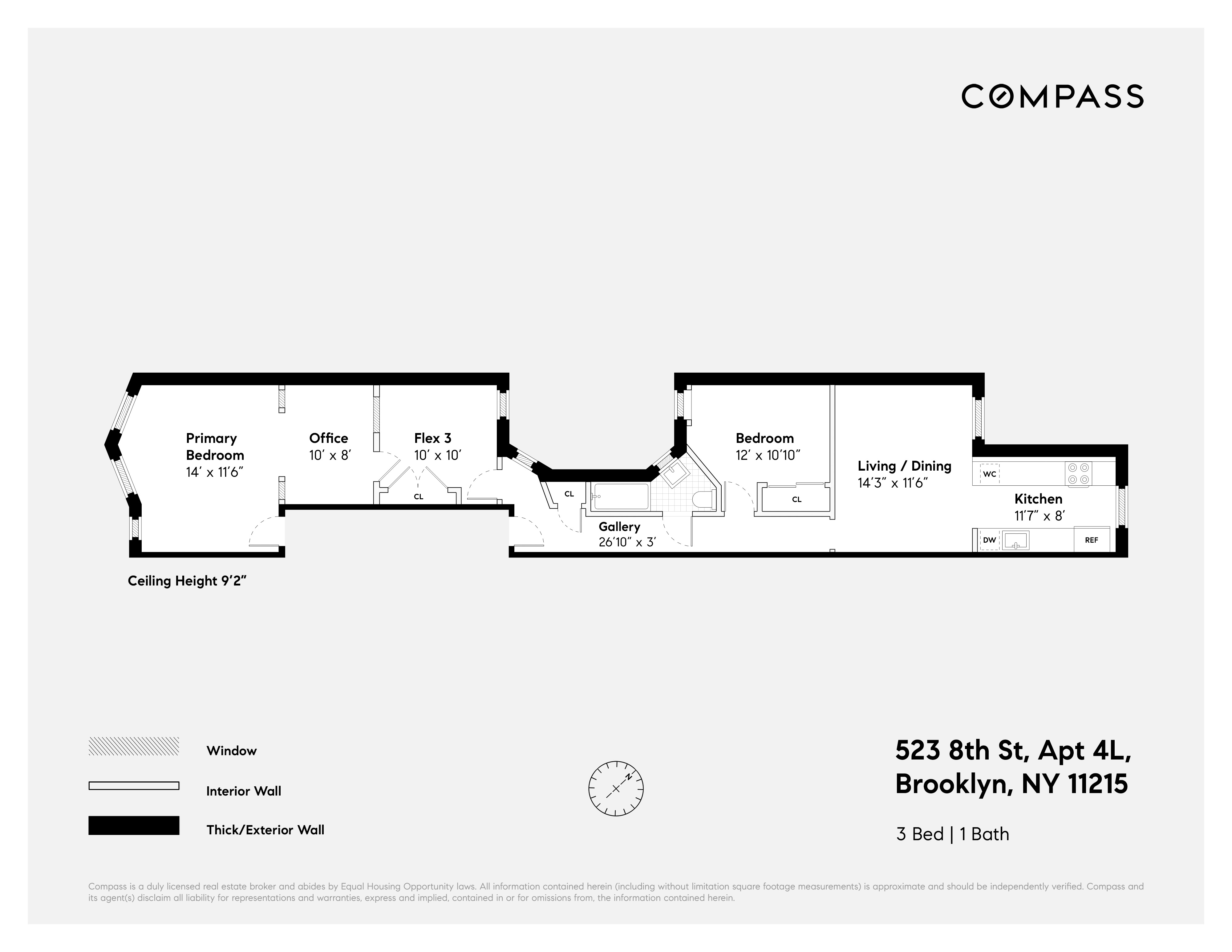 Floorplan for 523 8th Street, 4L