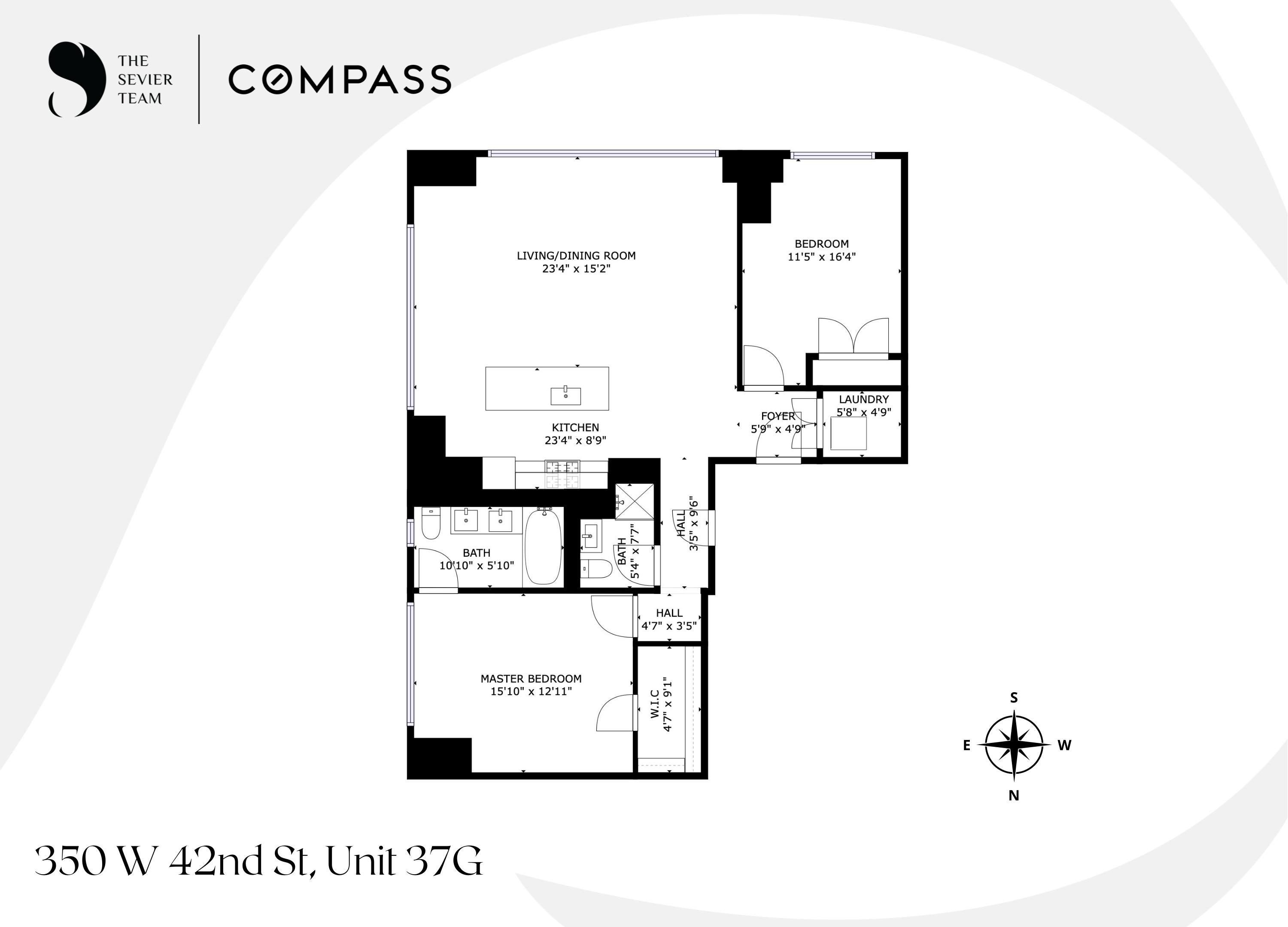 Floorplan for 350 West 42nd Street, 37G