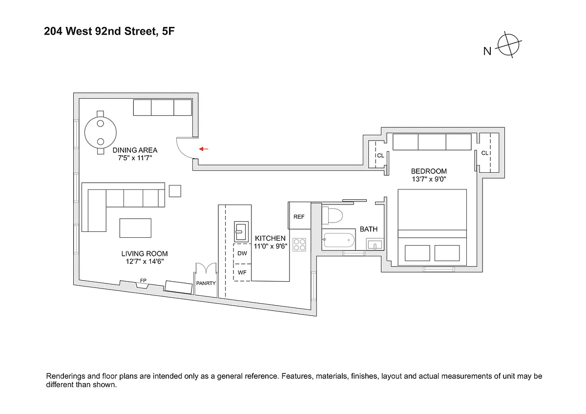 Floorplan for 204 West 92nd Street, PH5F