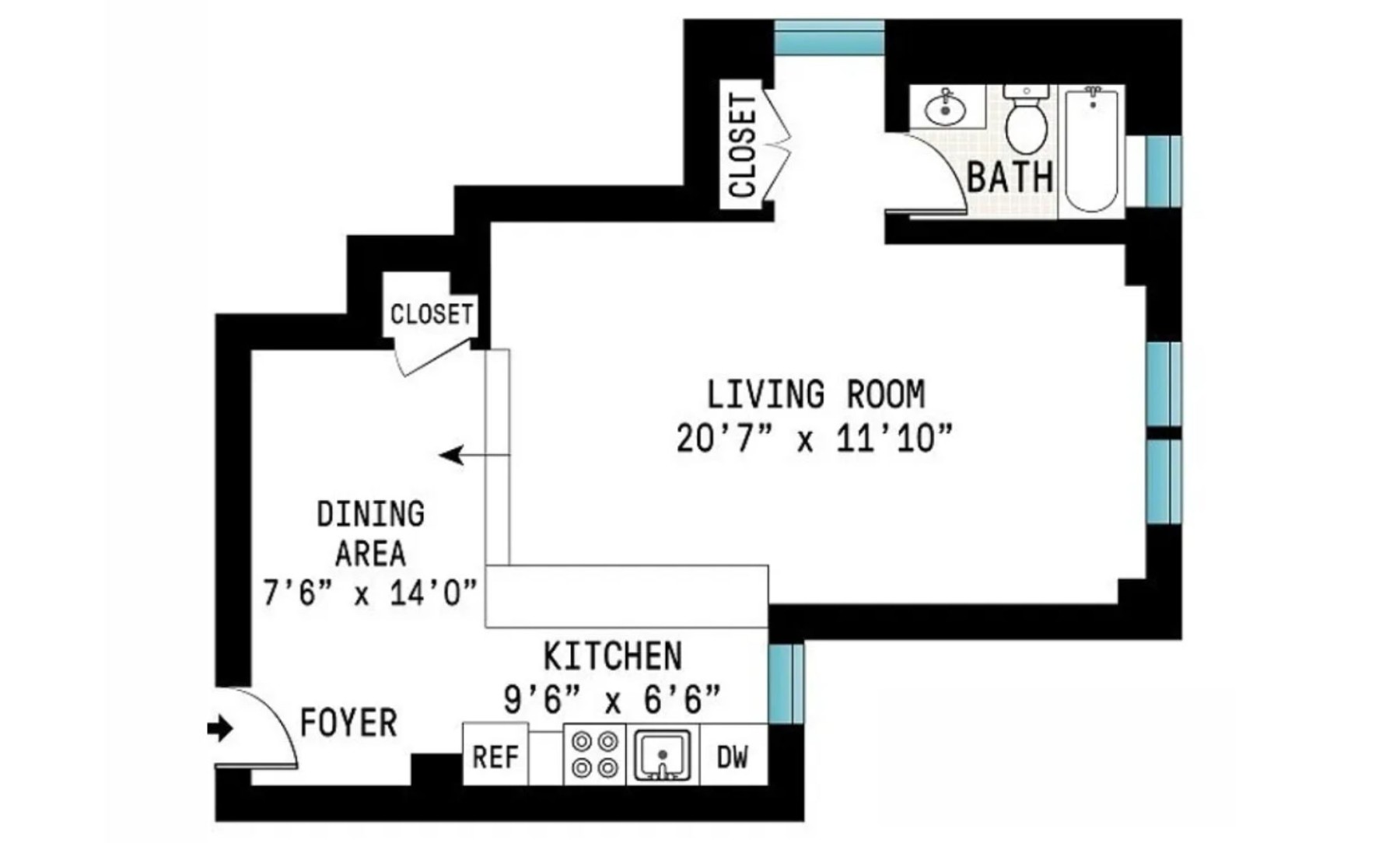 Floorplan for 200 West 20th Street, 1003