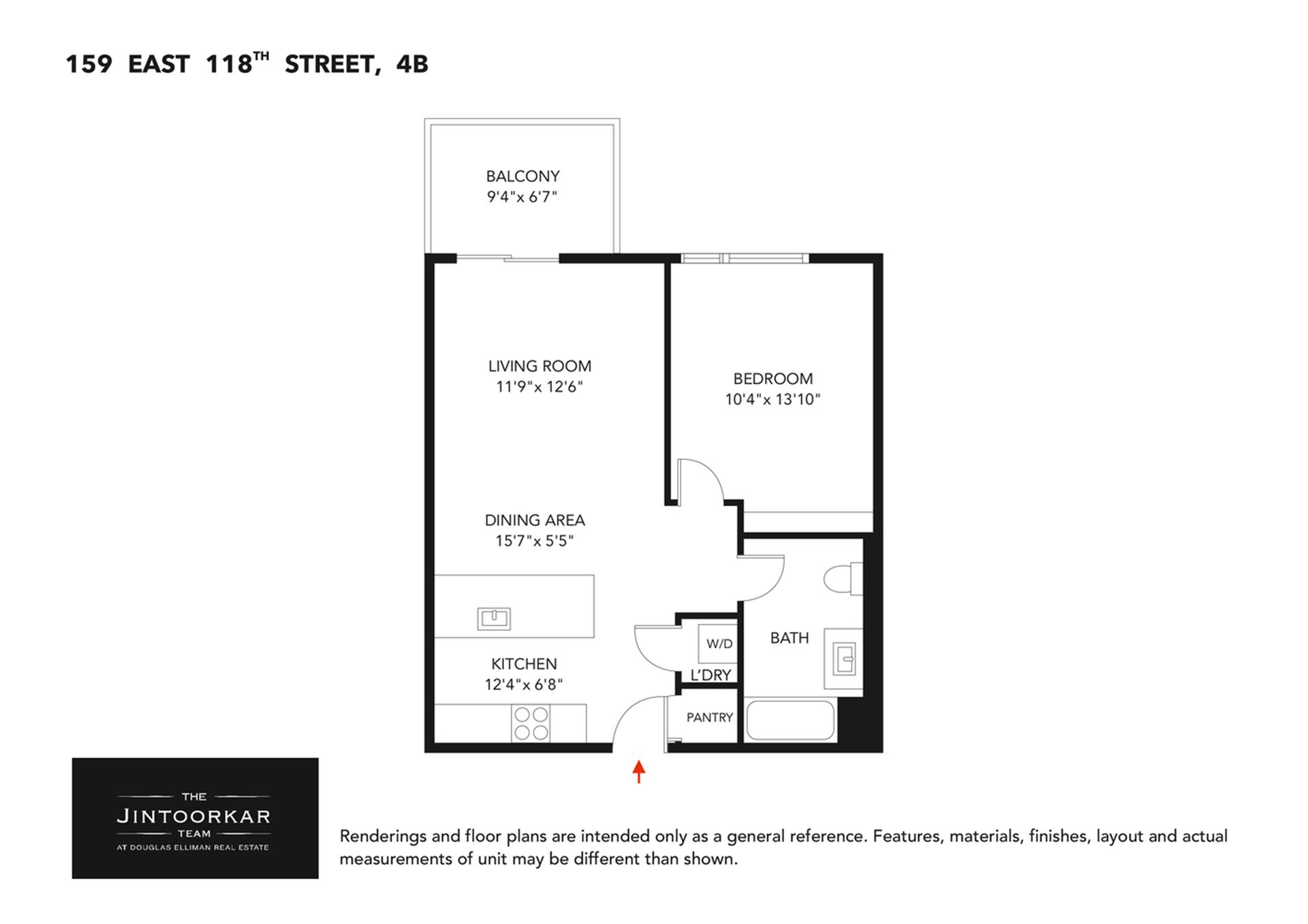 Floorplan for 159 East 118th Street, 4B