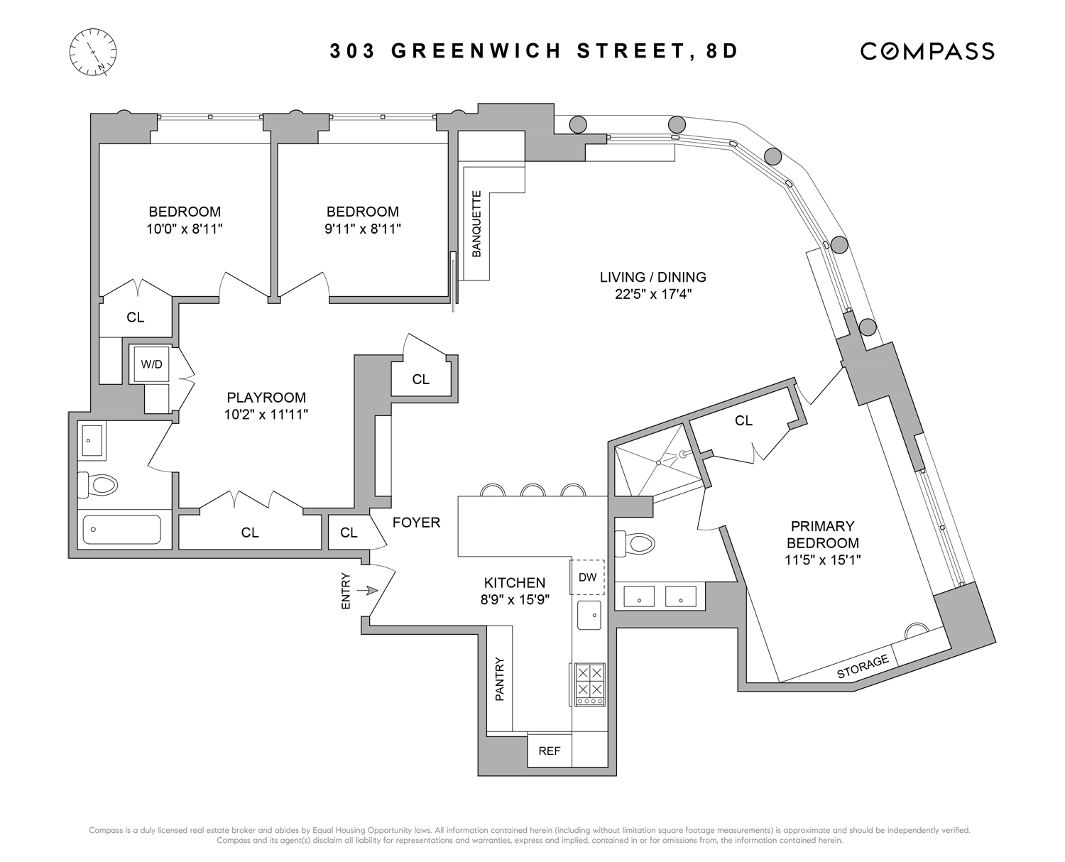 Floorplan for 303 Greenwich Street, 8D