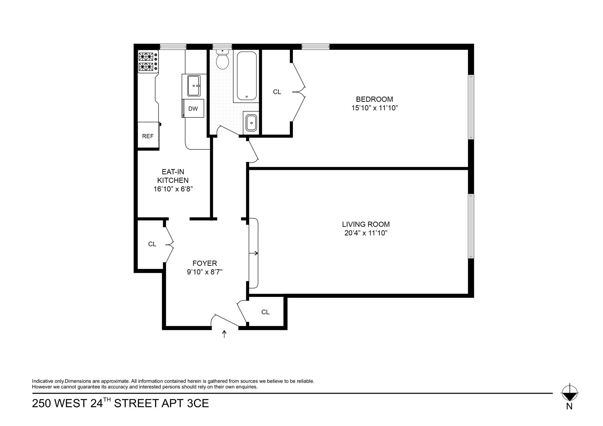 Floorplan for 250 West 24th Street, 3CE