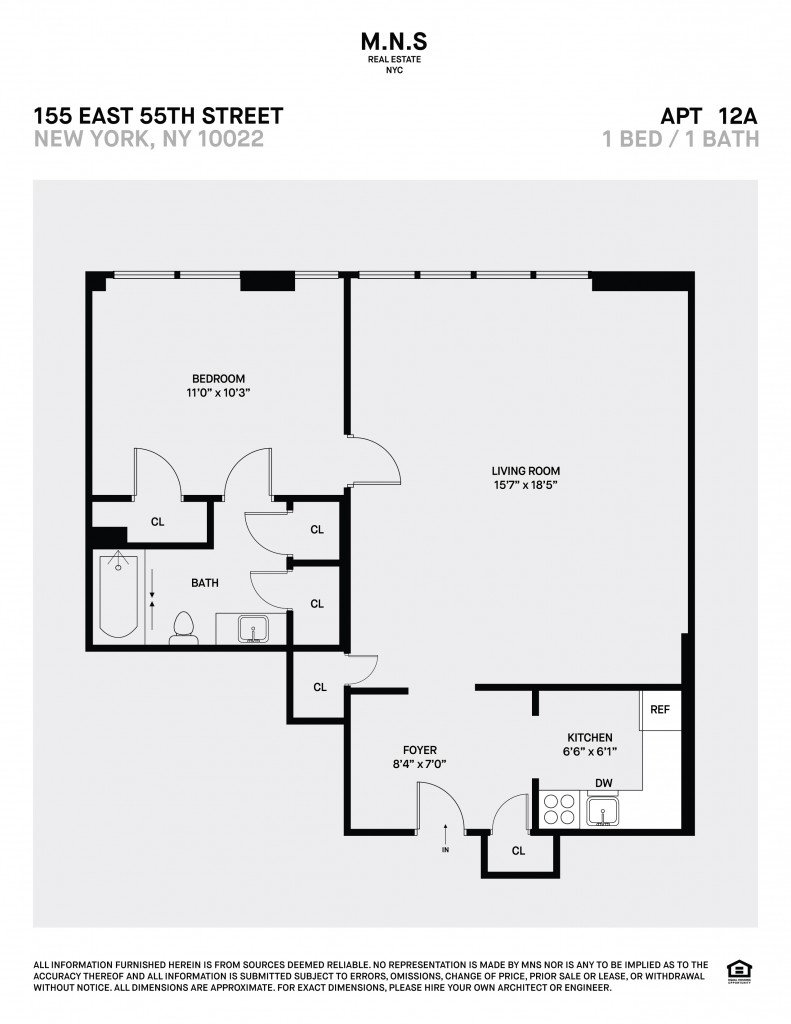 Floorplan for 155 East 55th Street, 12-A